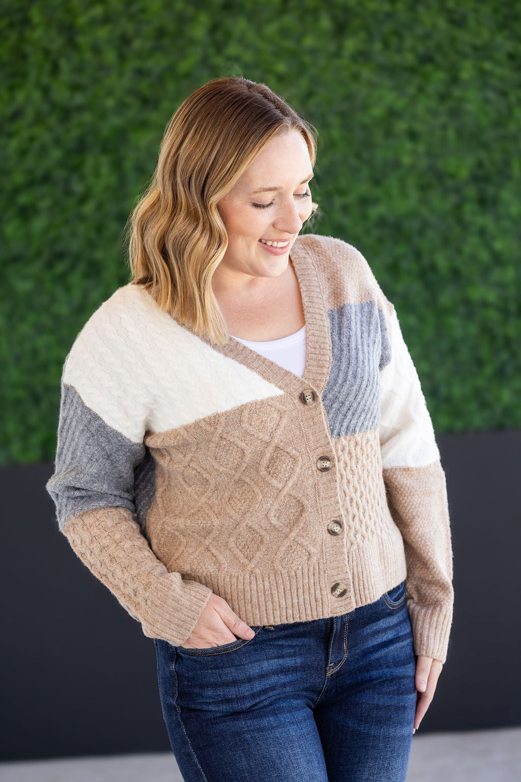 Michelle Mae Colorblock Cozy Cardigan