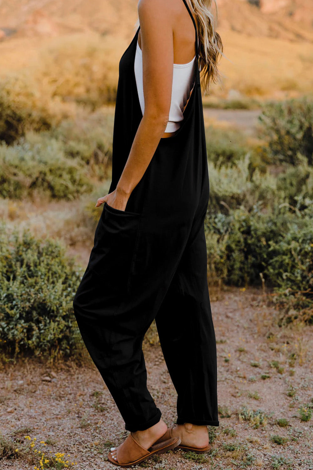 Double Take Jumpsuit with Pockets