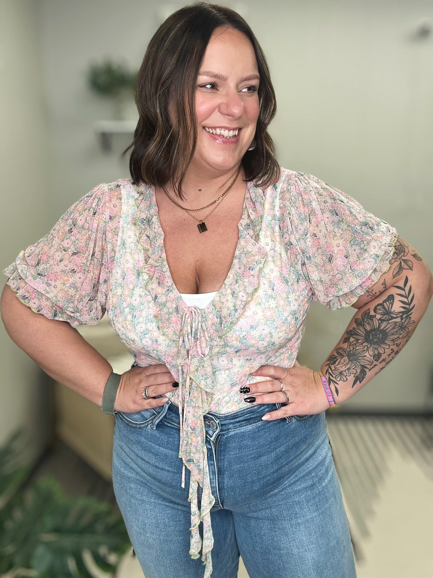 Divine Feminine Balloon Sleeve Bodysuit