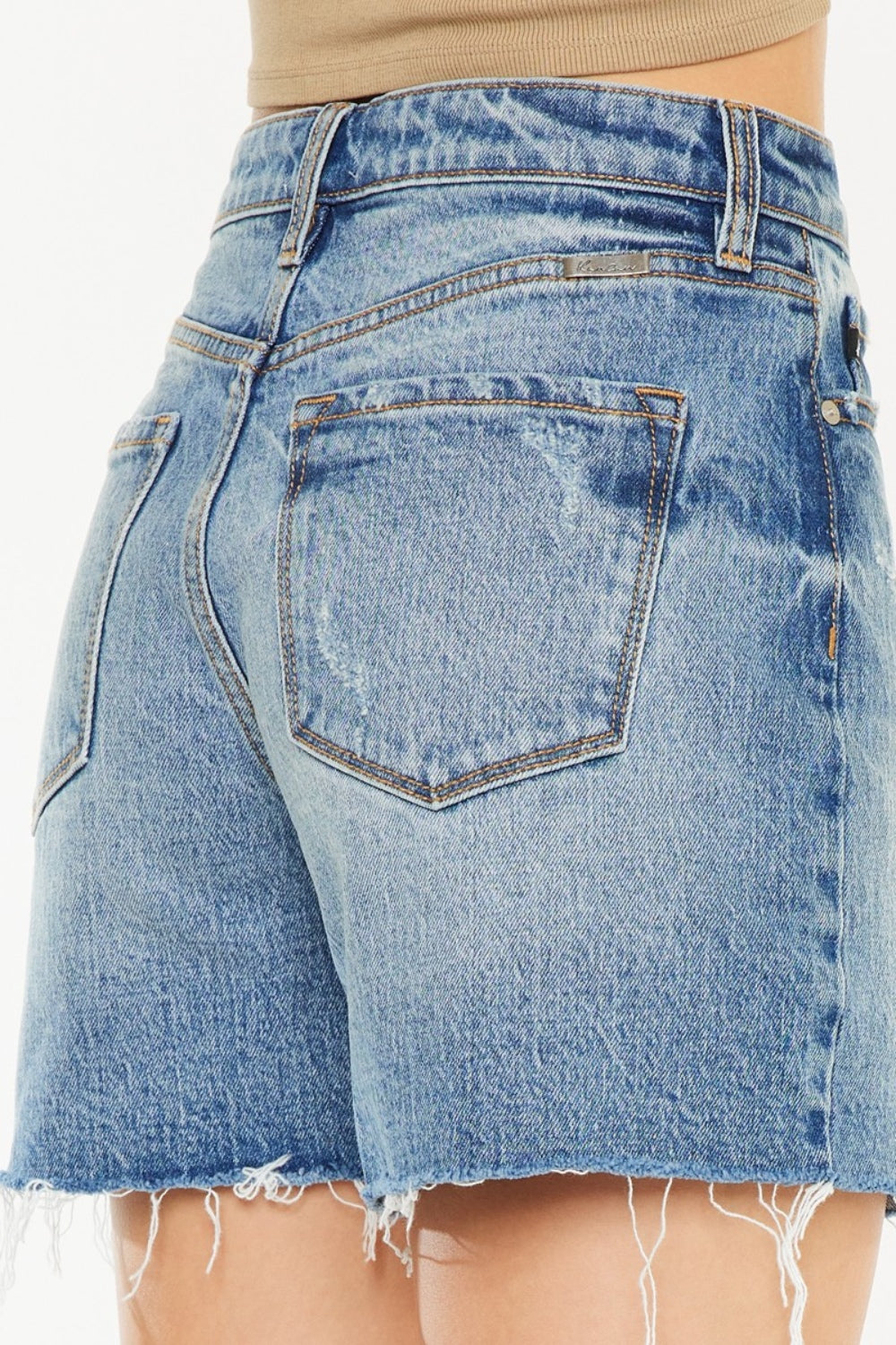 Where The Wind Blows Raw Hem High Waist Denim Shorts