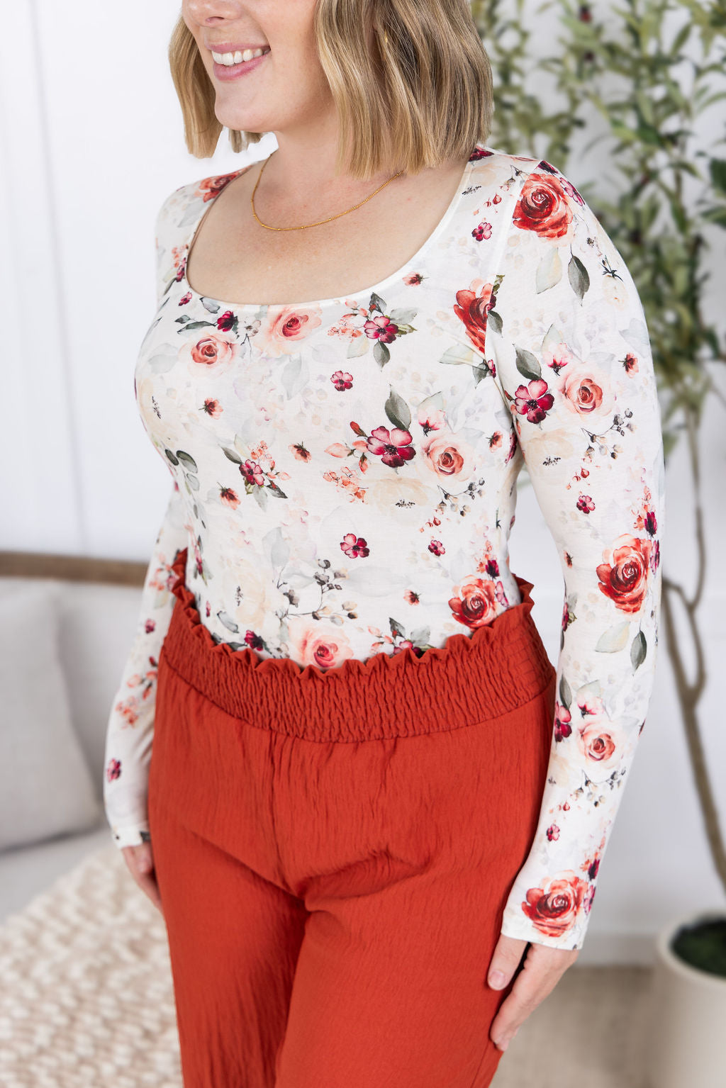 Michelle Mae Presley Palazzo Pants - Brick
