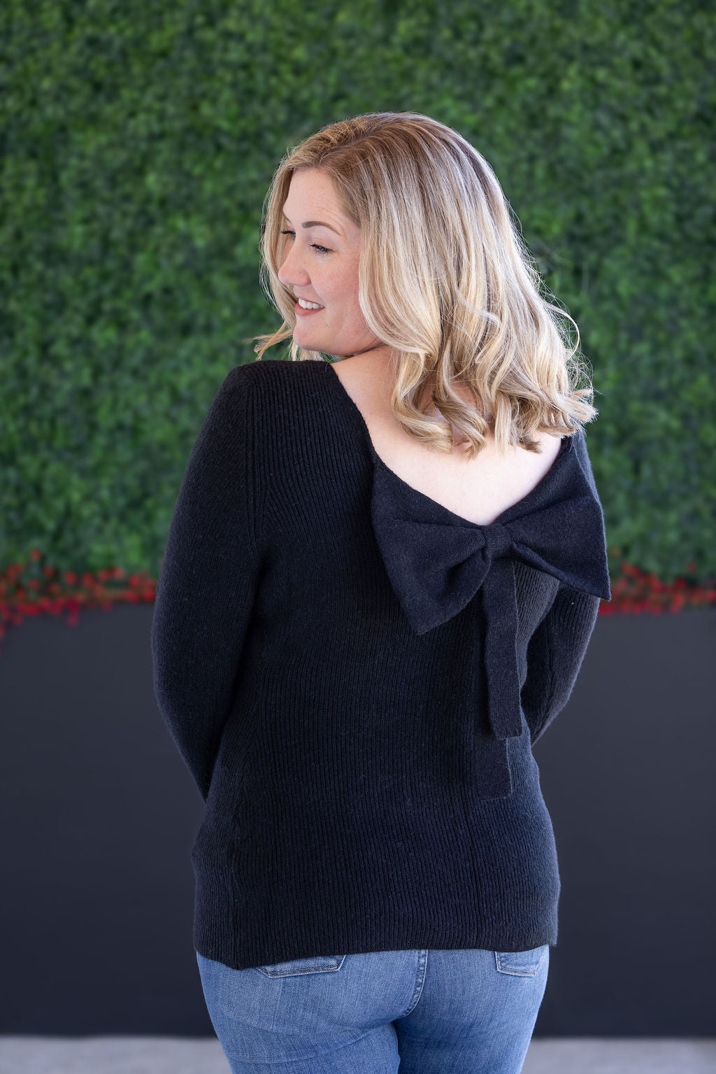 Michelle Mae Bridget Back Bow Sweater - Black