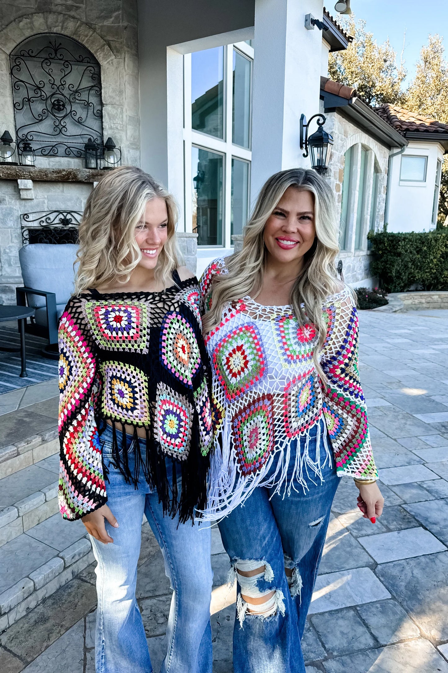BOHO CROCHET KNIT TOPS