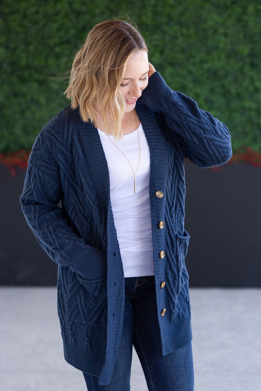 Michelle Mae Brooks Button Sweater Cardigan - Navy
