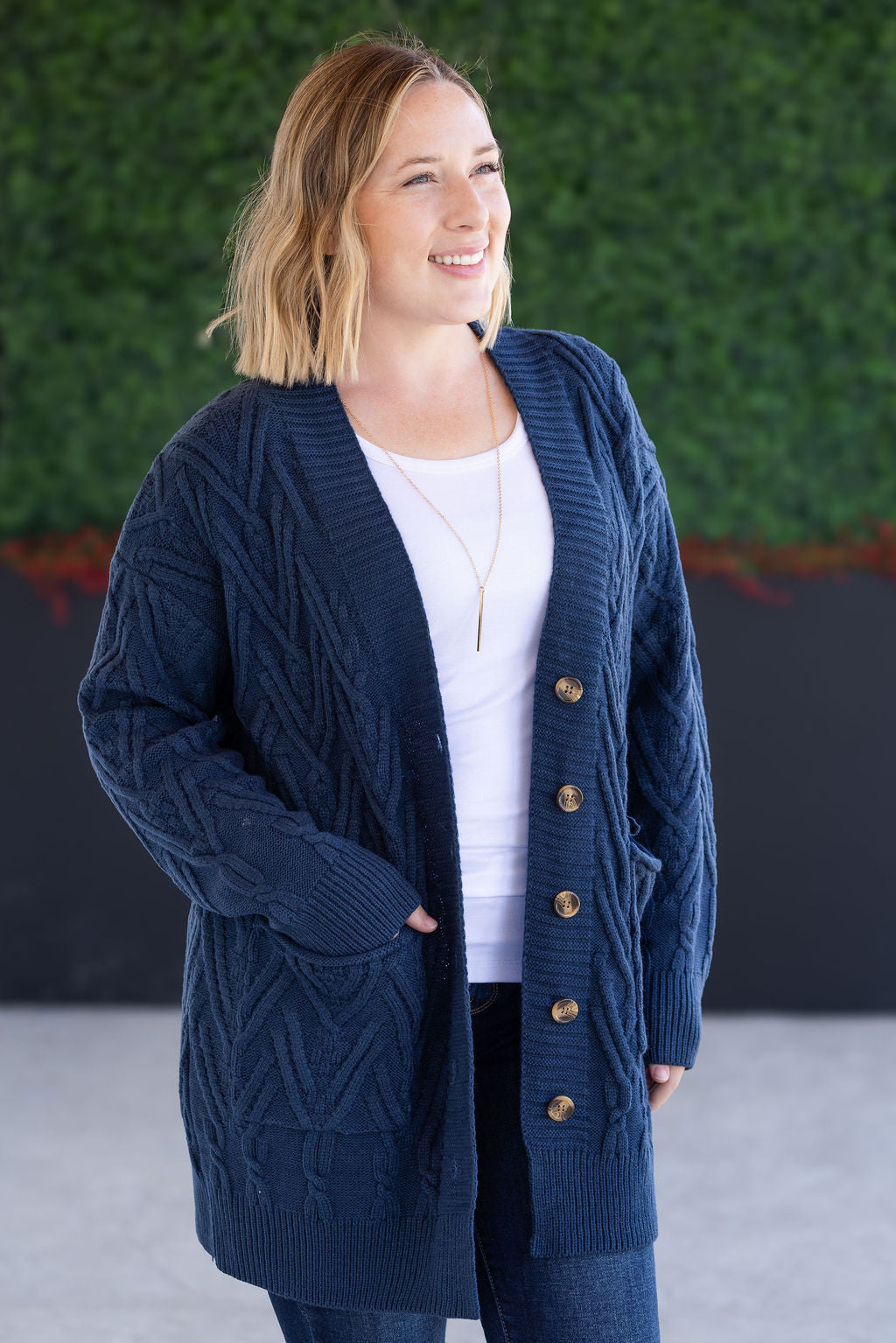 Michelle Mae Brooks Button Sweater Cardigan - Navy