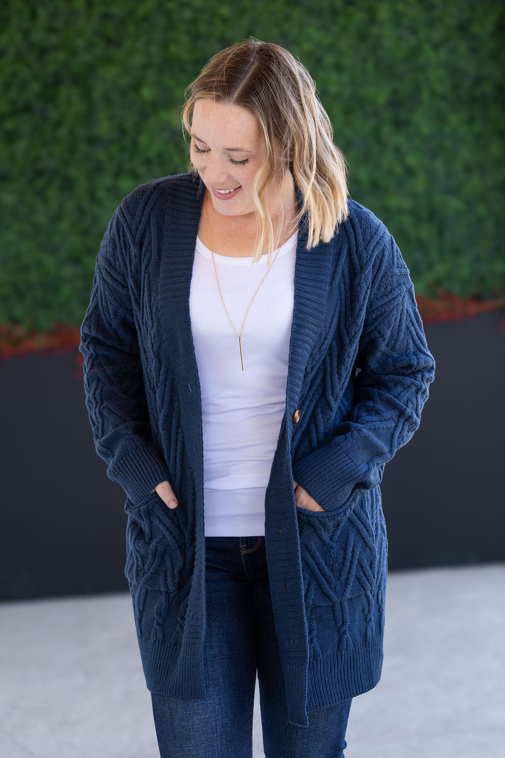 Michelle Mae Brooks Button Sweater Cardigan - Navy