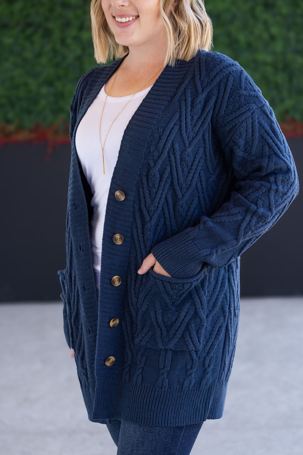 Michelle Mae Brooks Button Sweater Cardigan - Navy