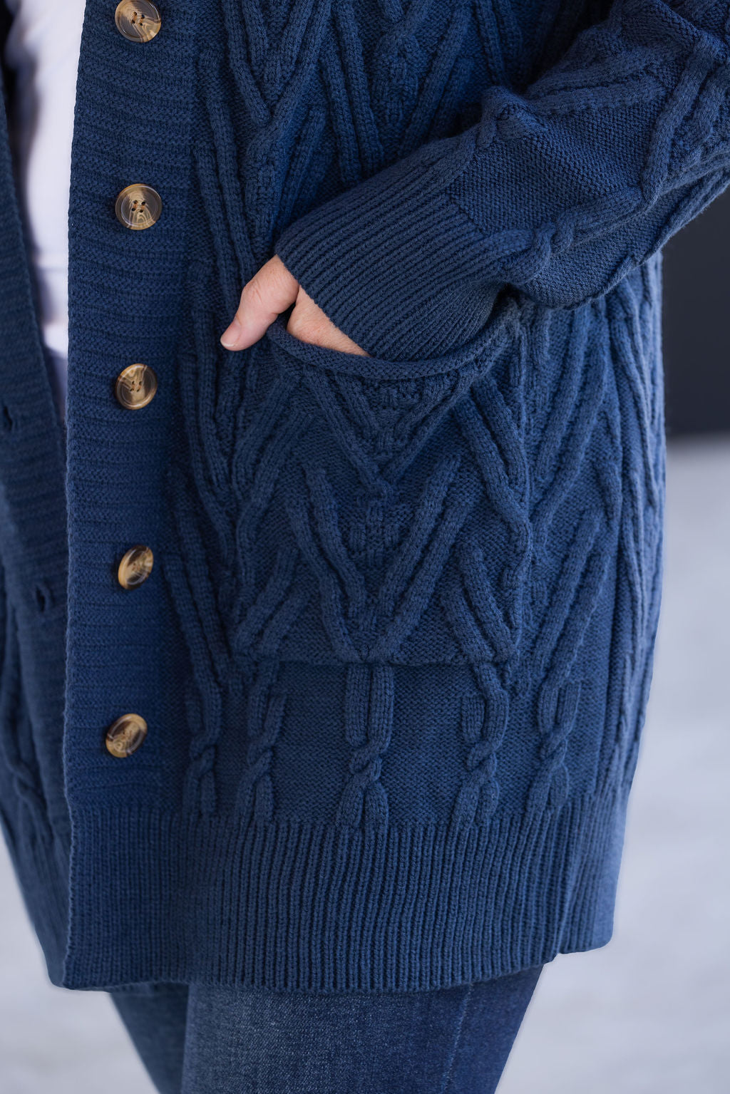 Michelle Mae Brooks Button Sweater Cardigan - Navy