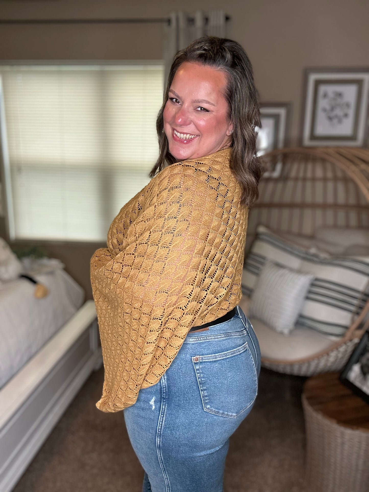 FALL COLORS FREE SPIRIT BELL SLEEVE TOP