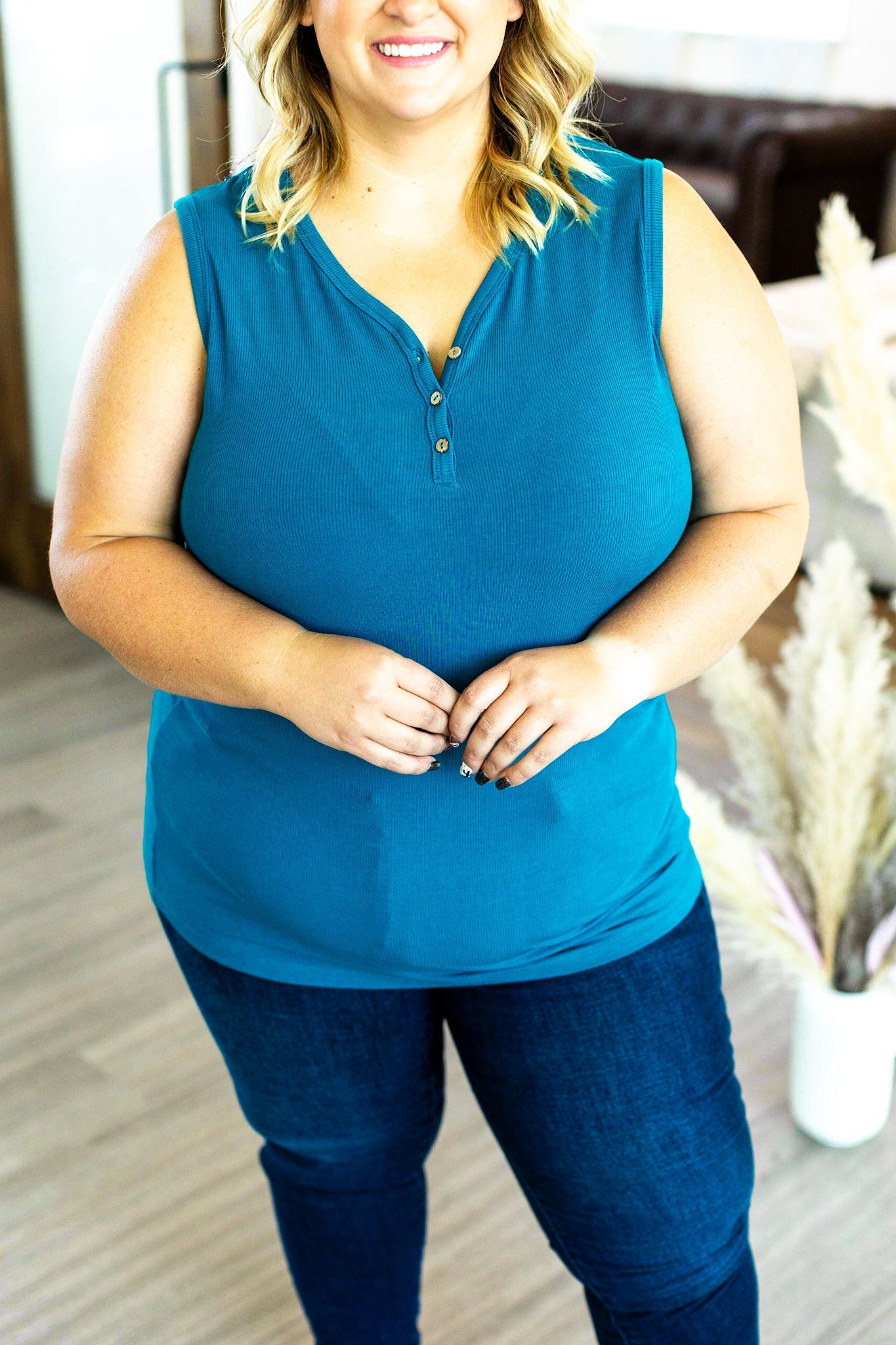 IN STOCK Addison Henley Tank - Teal