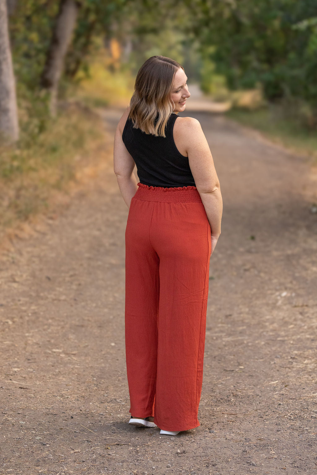 Michelle Mae Presley Palazzo Pants - Brick