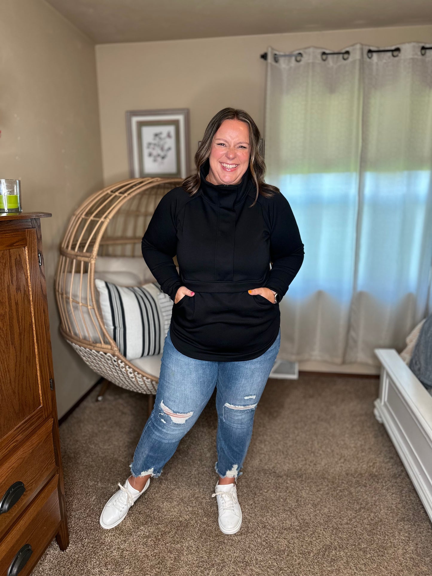 Michelle Mae Mia Scuba Halfzip - Black