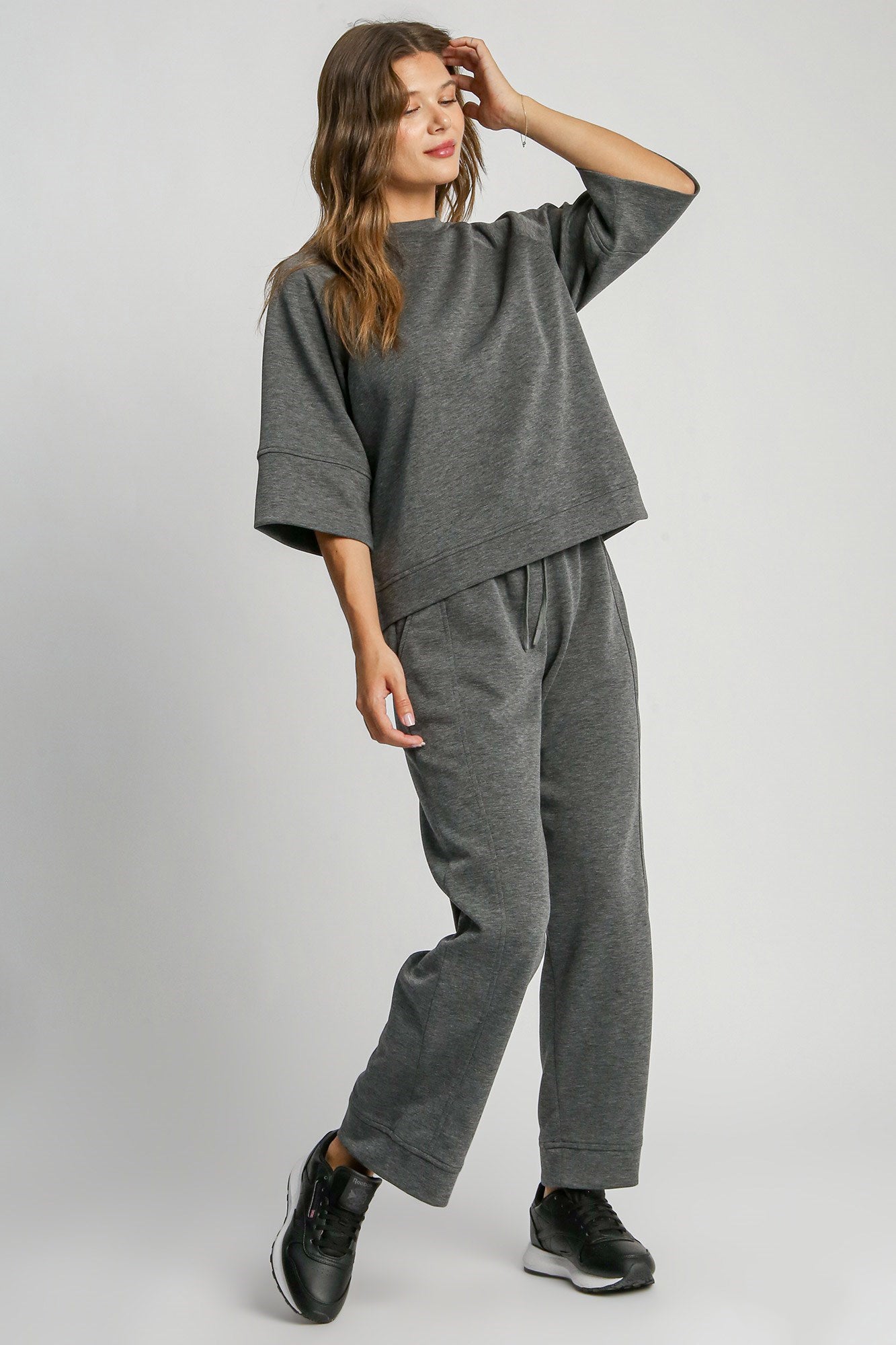 Pocket Perfect Wide-Leg Pants- Dark Gray