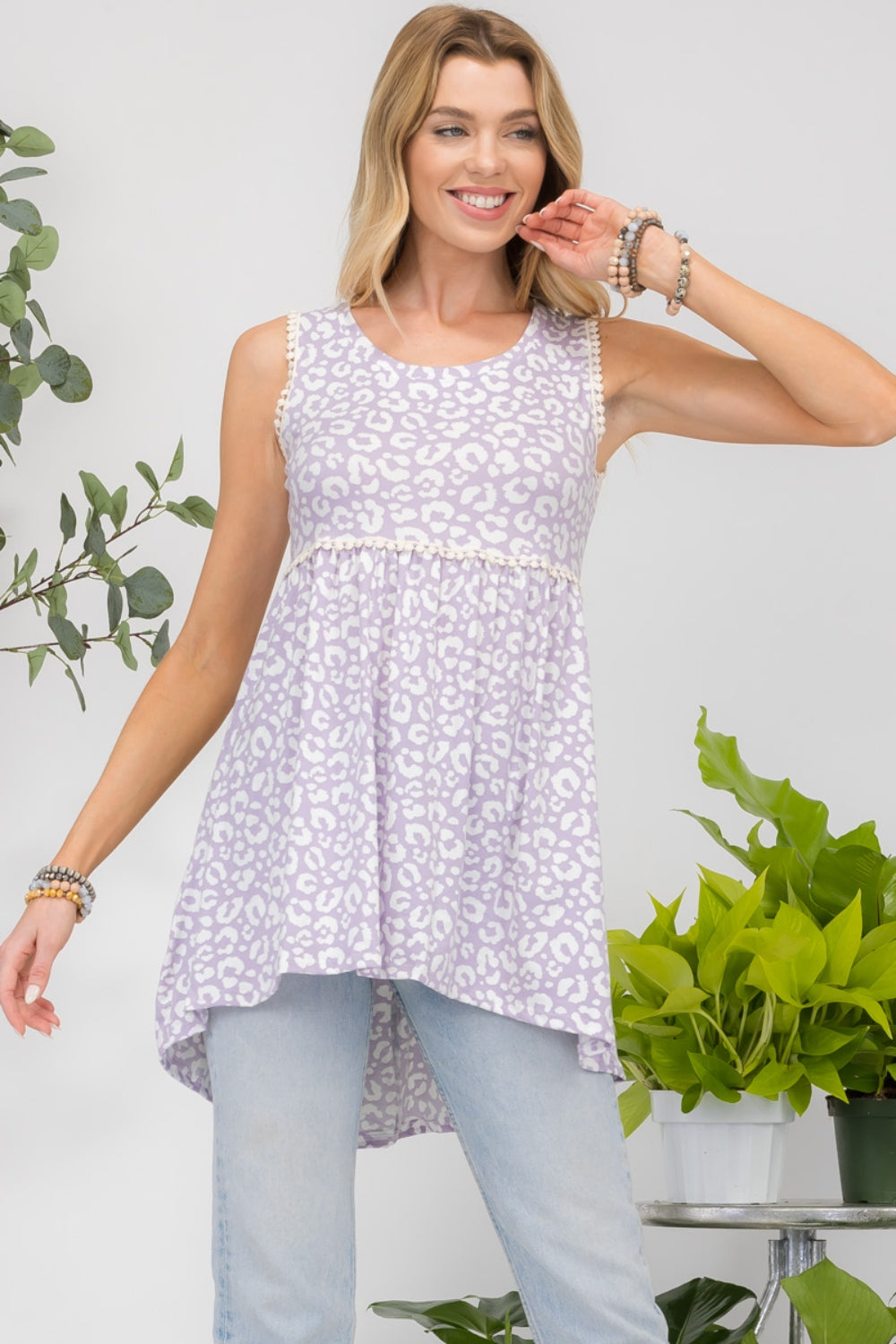 Delicate Details High-Low Hem Tank