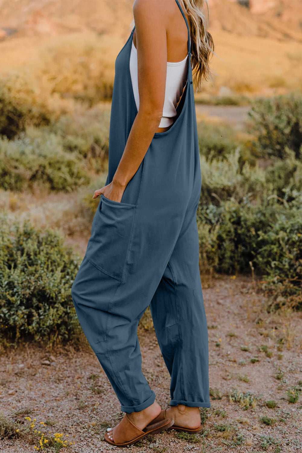 Double Take Jumpsuit with Pockets