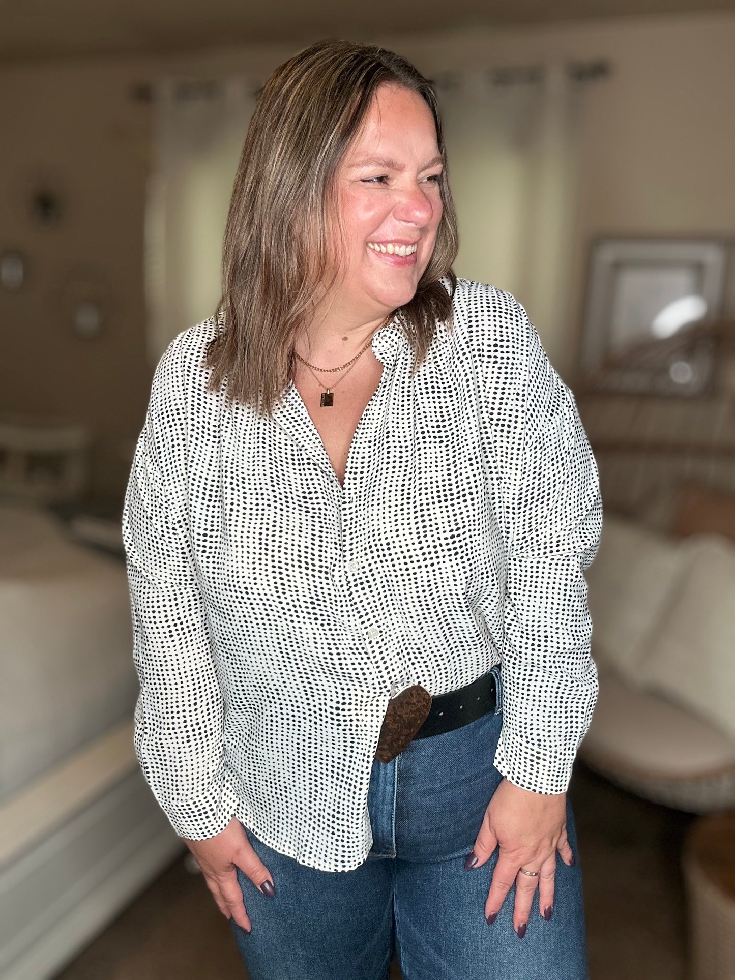 Terms of Endearment Dolman Sleeve Button Up
