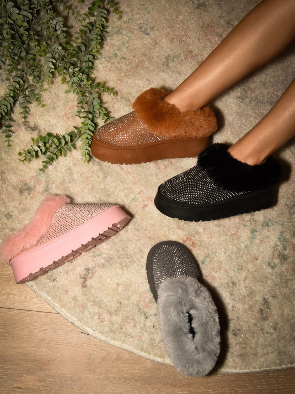 Fur-tastic Heights Booties- Black