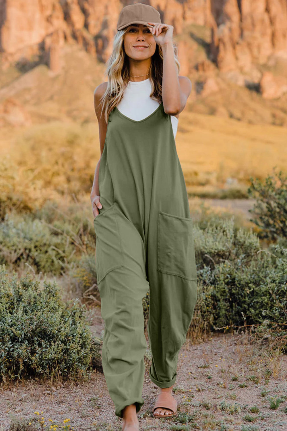 Double Take Jumpsuit with Pockets