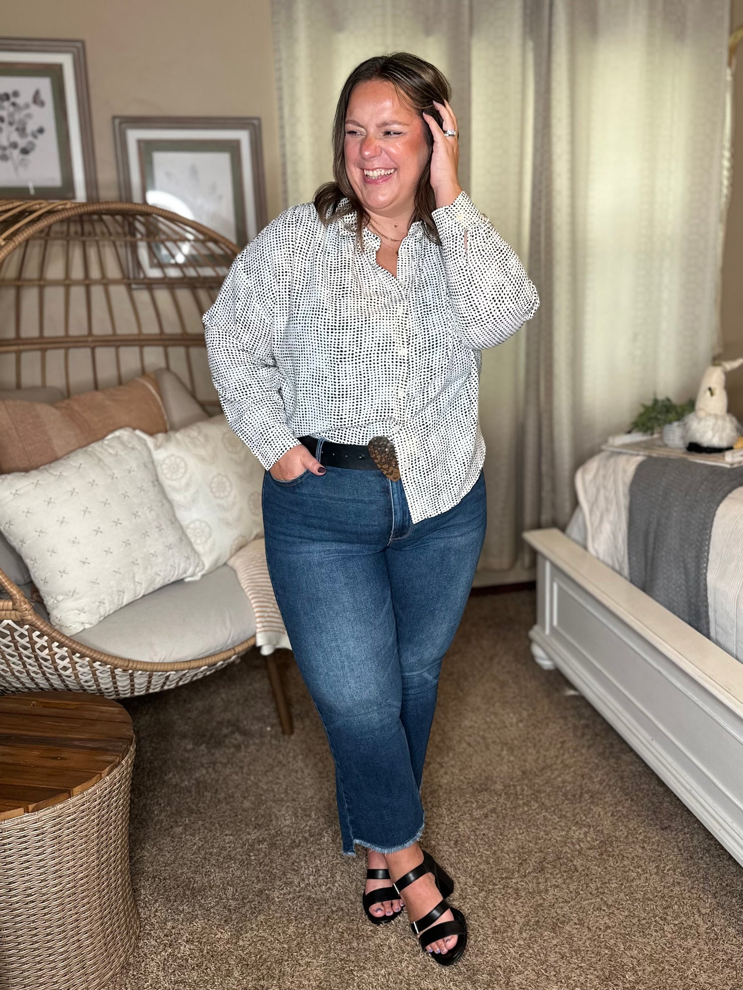 Terms of Endearment Dolman Sleeve Button Up