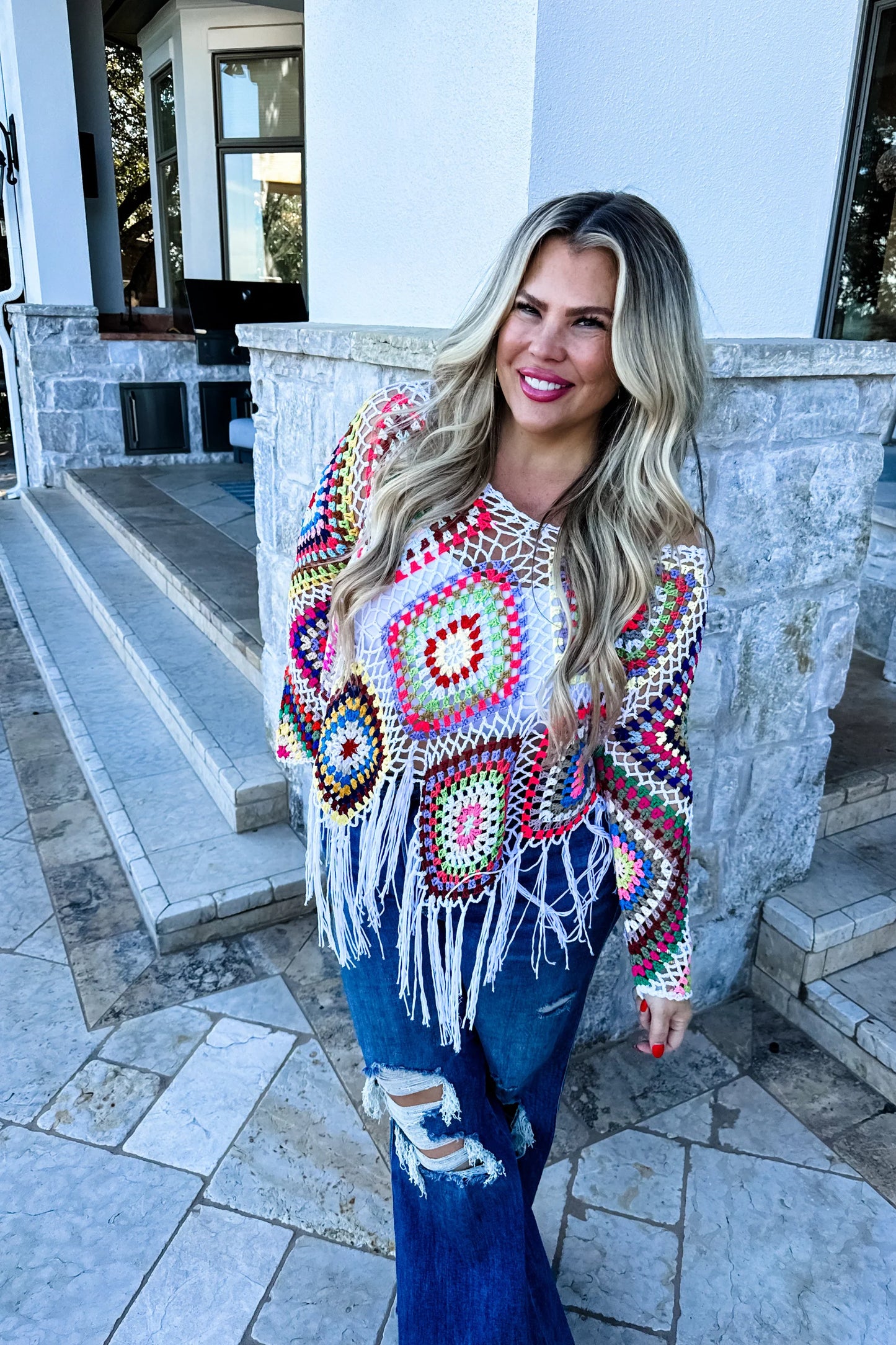 BOHO CROCHET KNIT TOPS