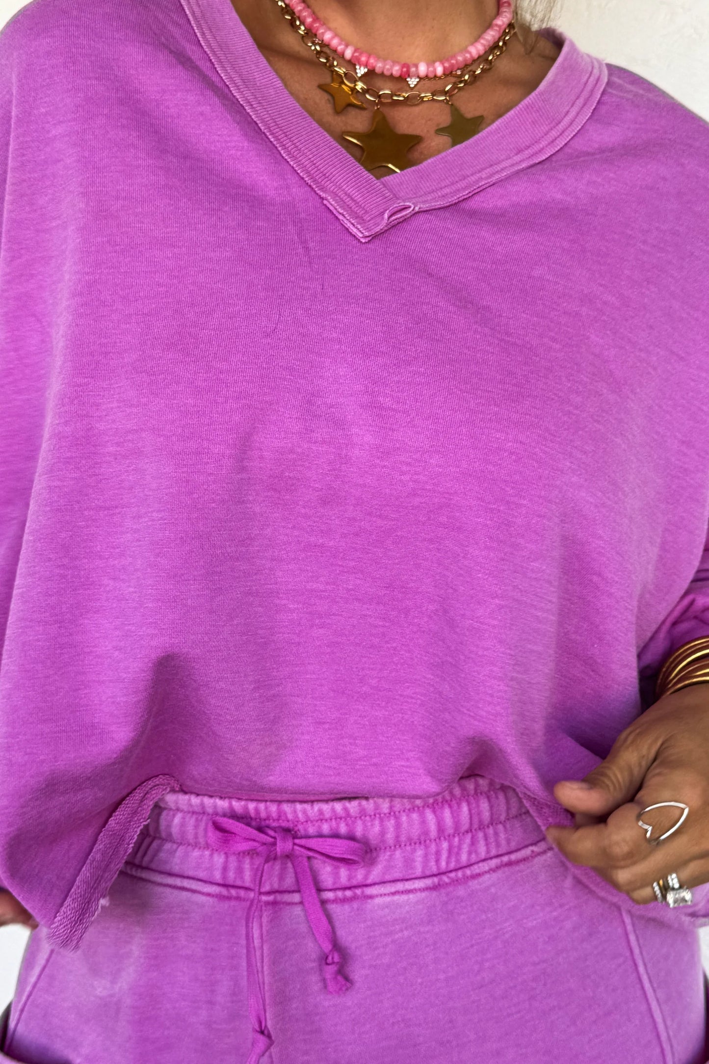 PREORDER- FADED FEELS VNECK PULLOVER