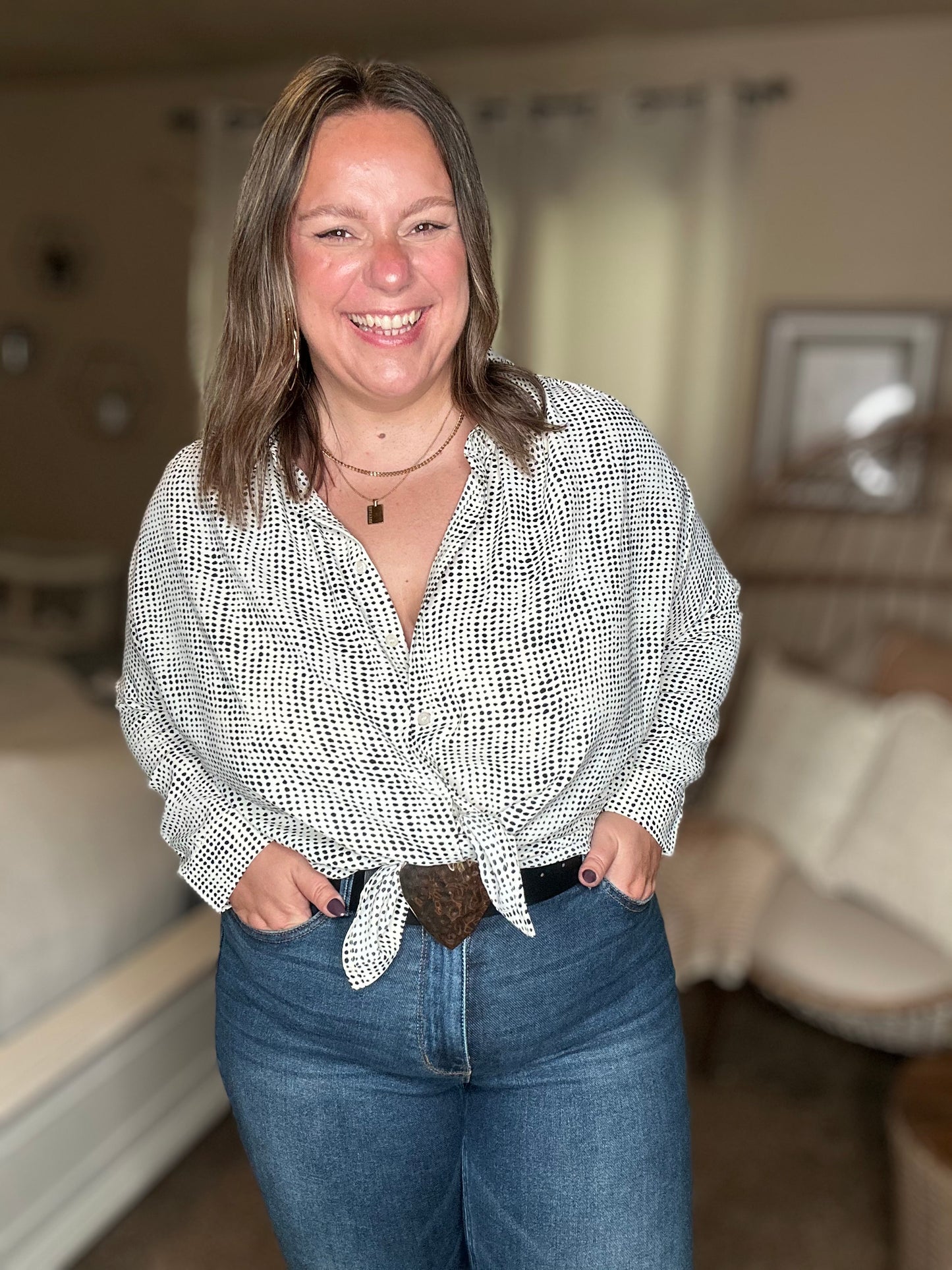 Terms of Endearment Dolman Sleeve Button Up