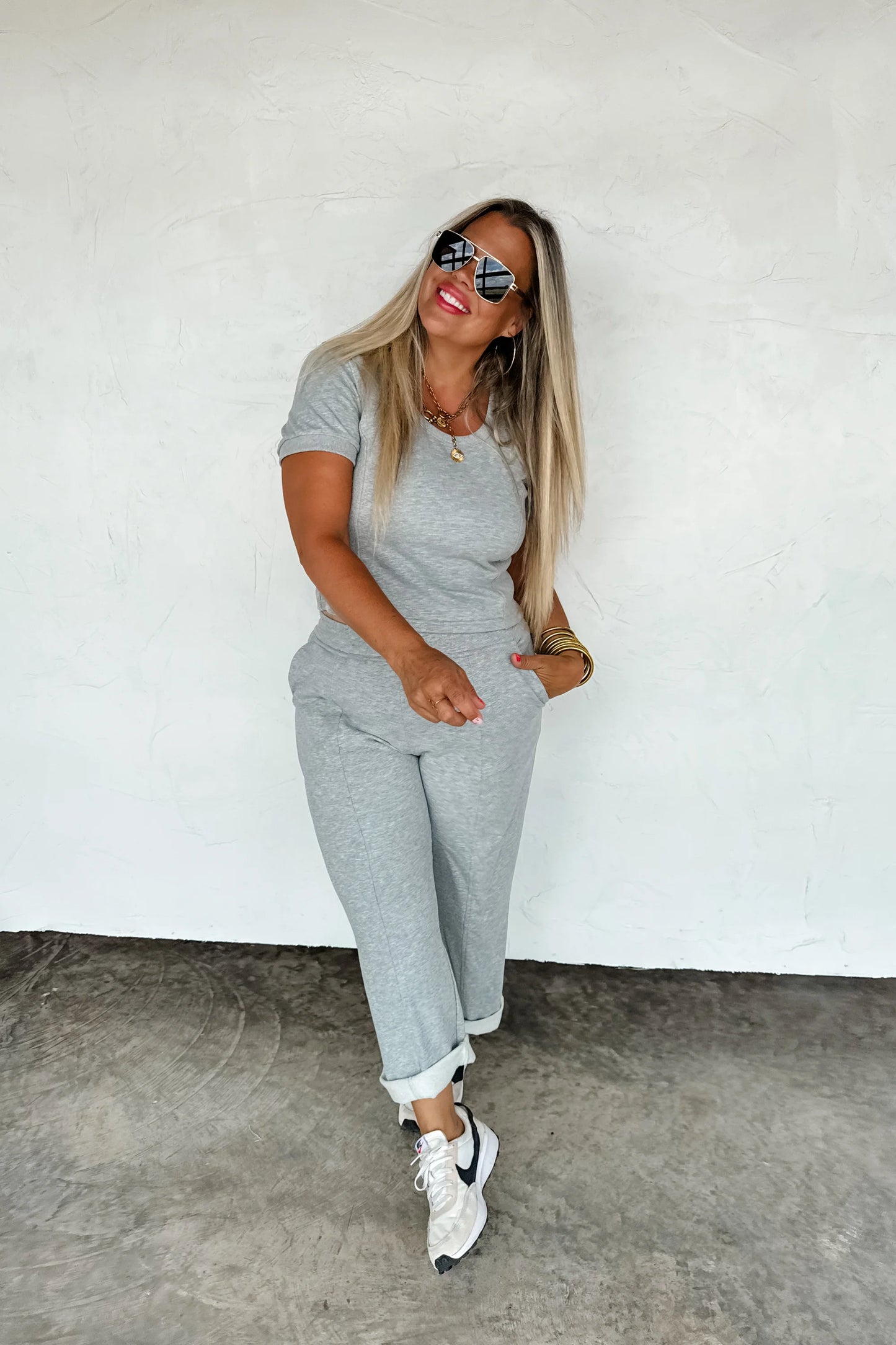 PREORDER- STAY IN CROP PANT SET