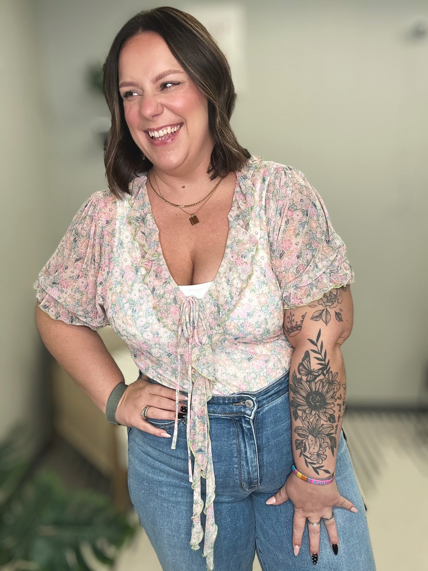 Divine Feminine Balloon Sleeve Bodysuit