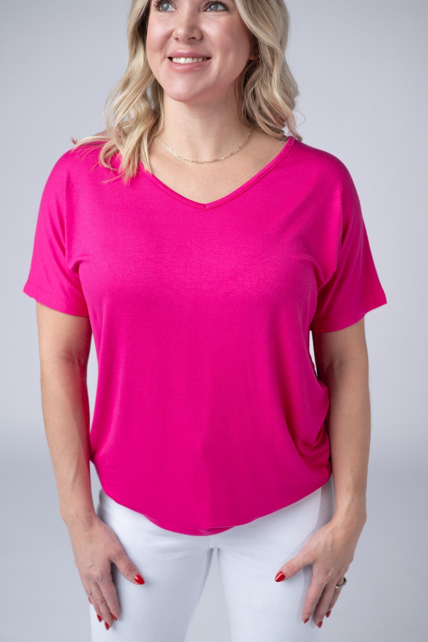 Michelle Mae Chloe Cozy Tee - Hot Pink
