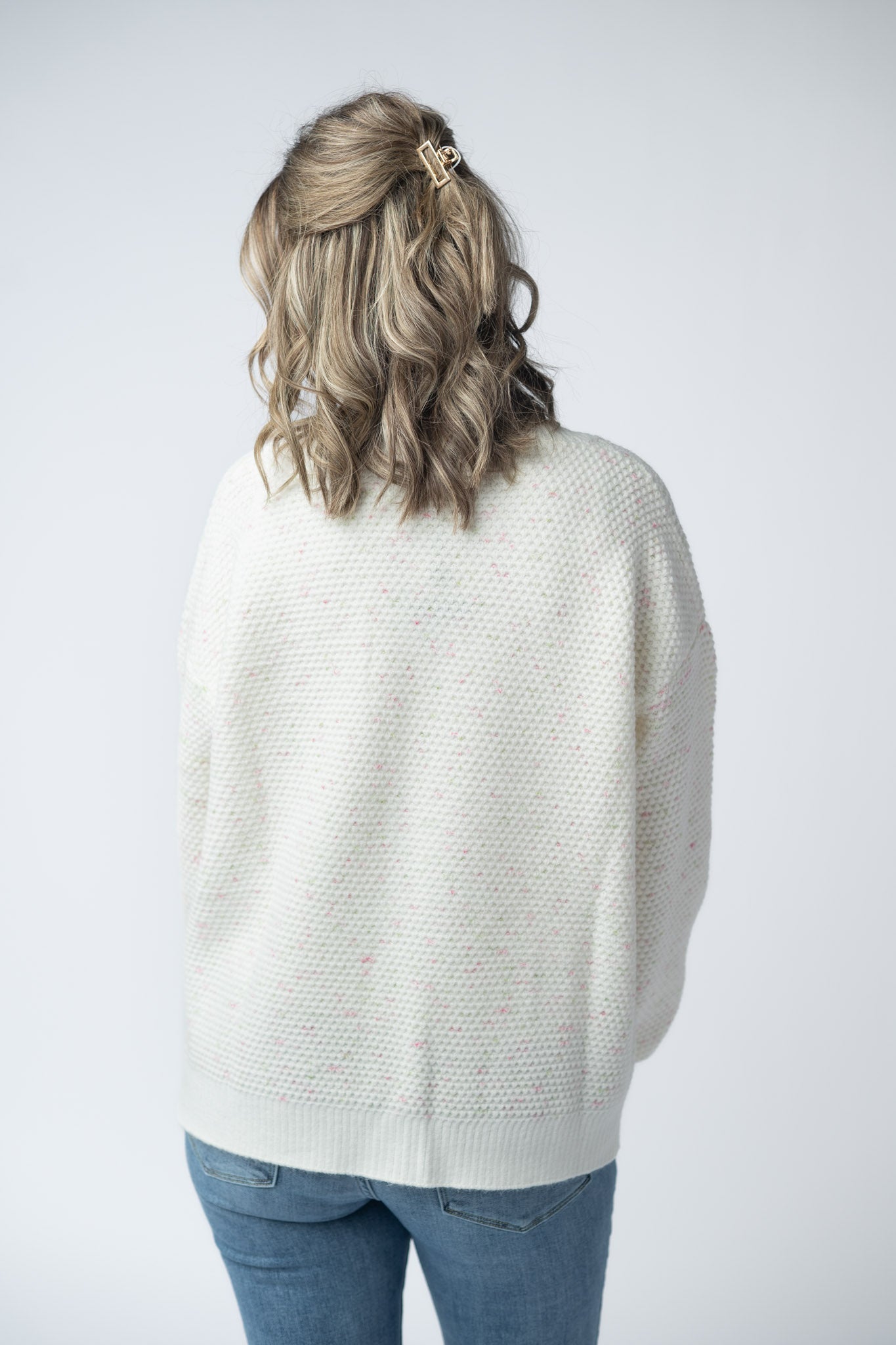 Michelle Mae Kinsley Cardigan - Pink and Green Mix