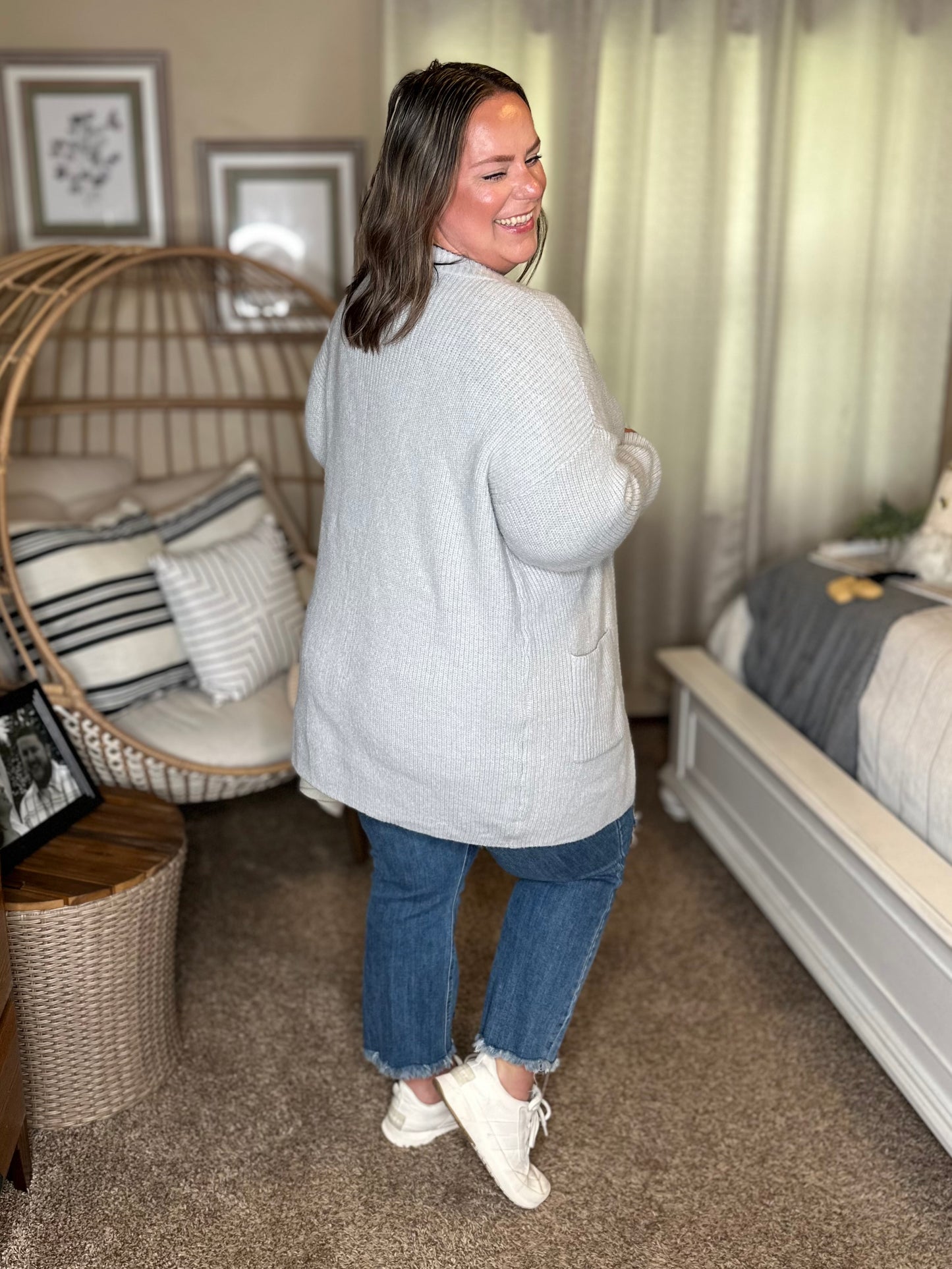 Michelle Mae Layla Sweater Cardigan - Grey