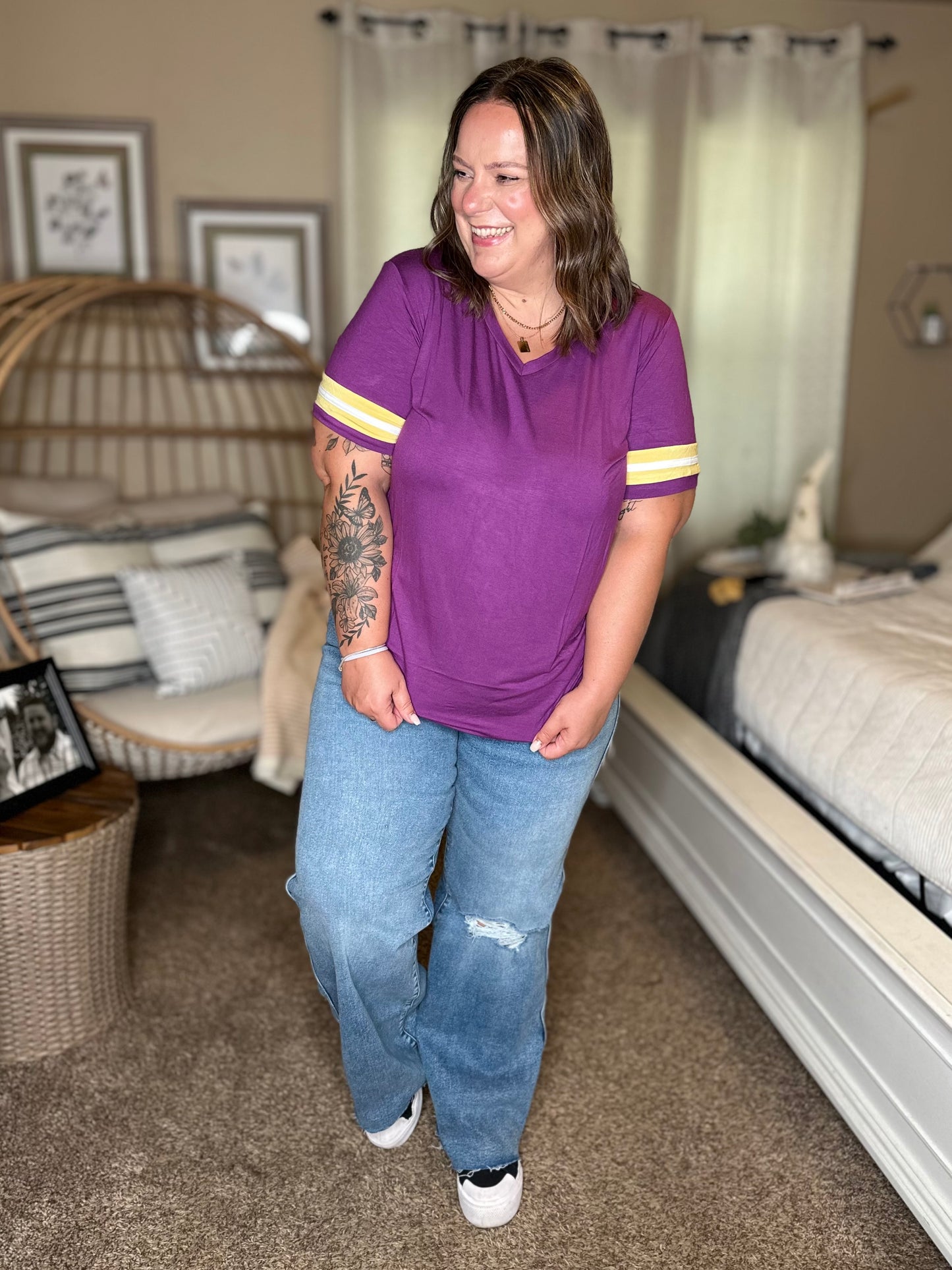 Michelle Mae GameDay Tessa Short Sleeve Top - Minnesota