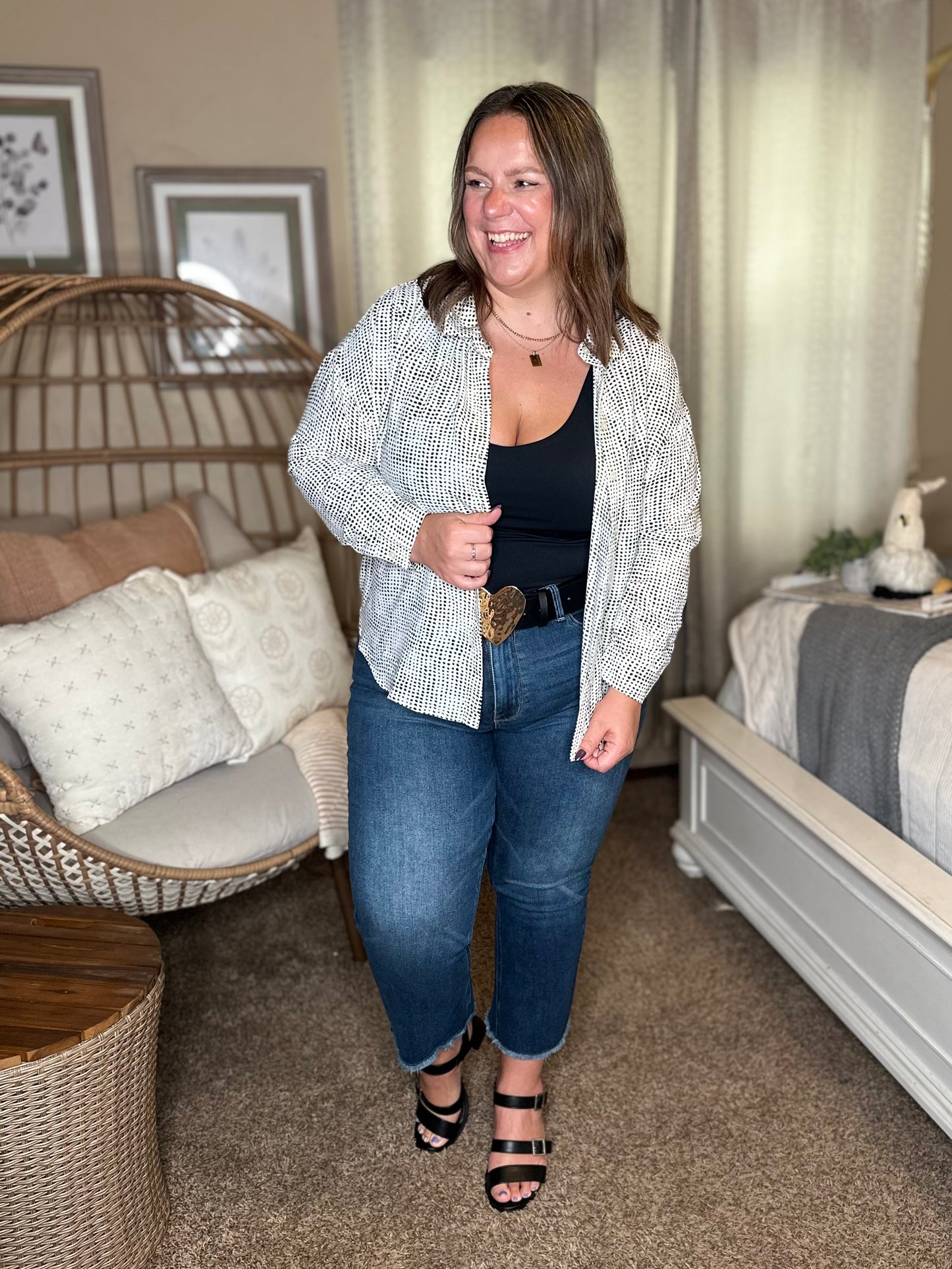 Terms of Endearment Dolman Sleeve Button Up