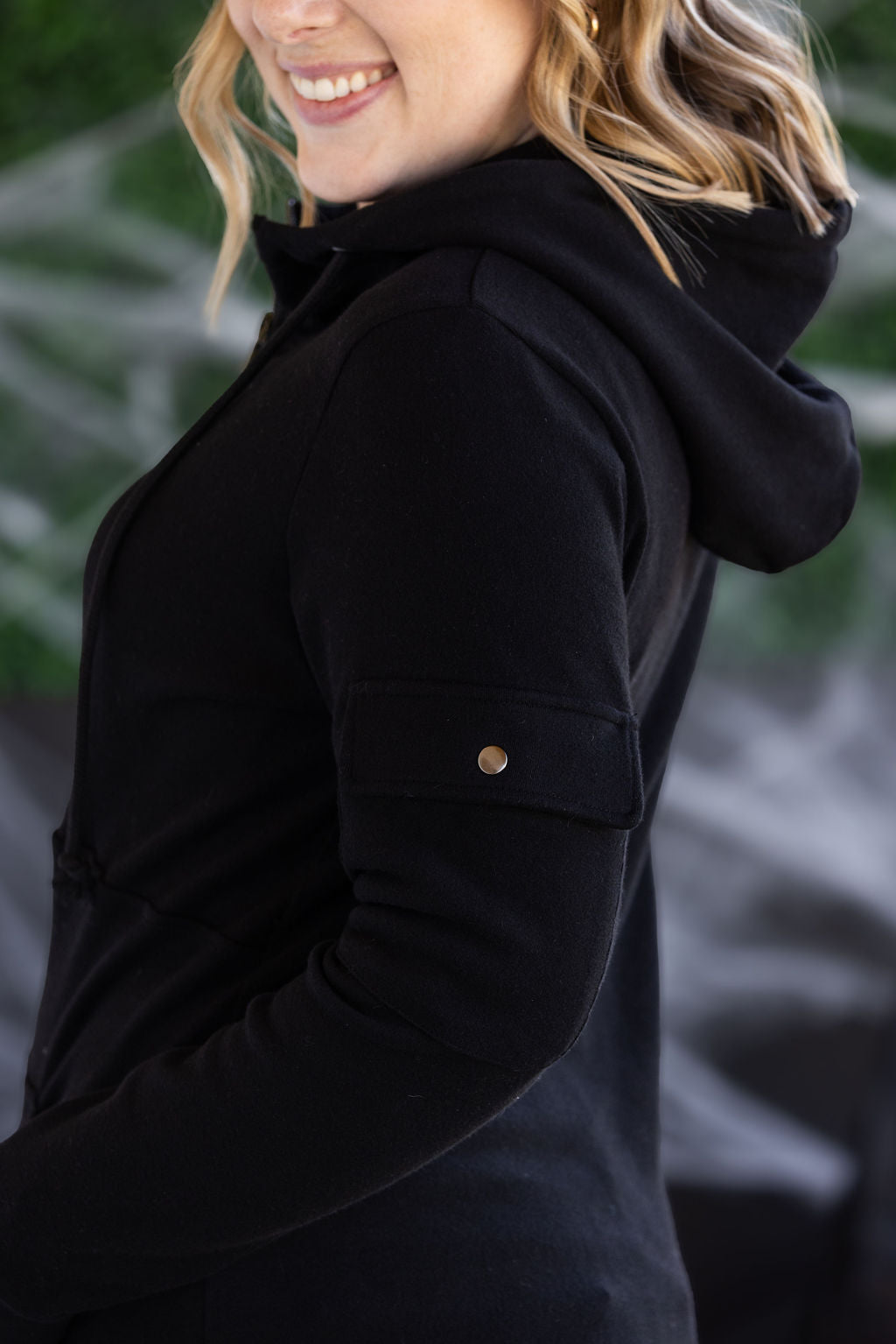 Michelle Mae Pixie Pocket Halfzip Hoodie - Black