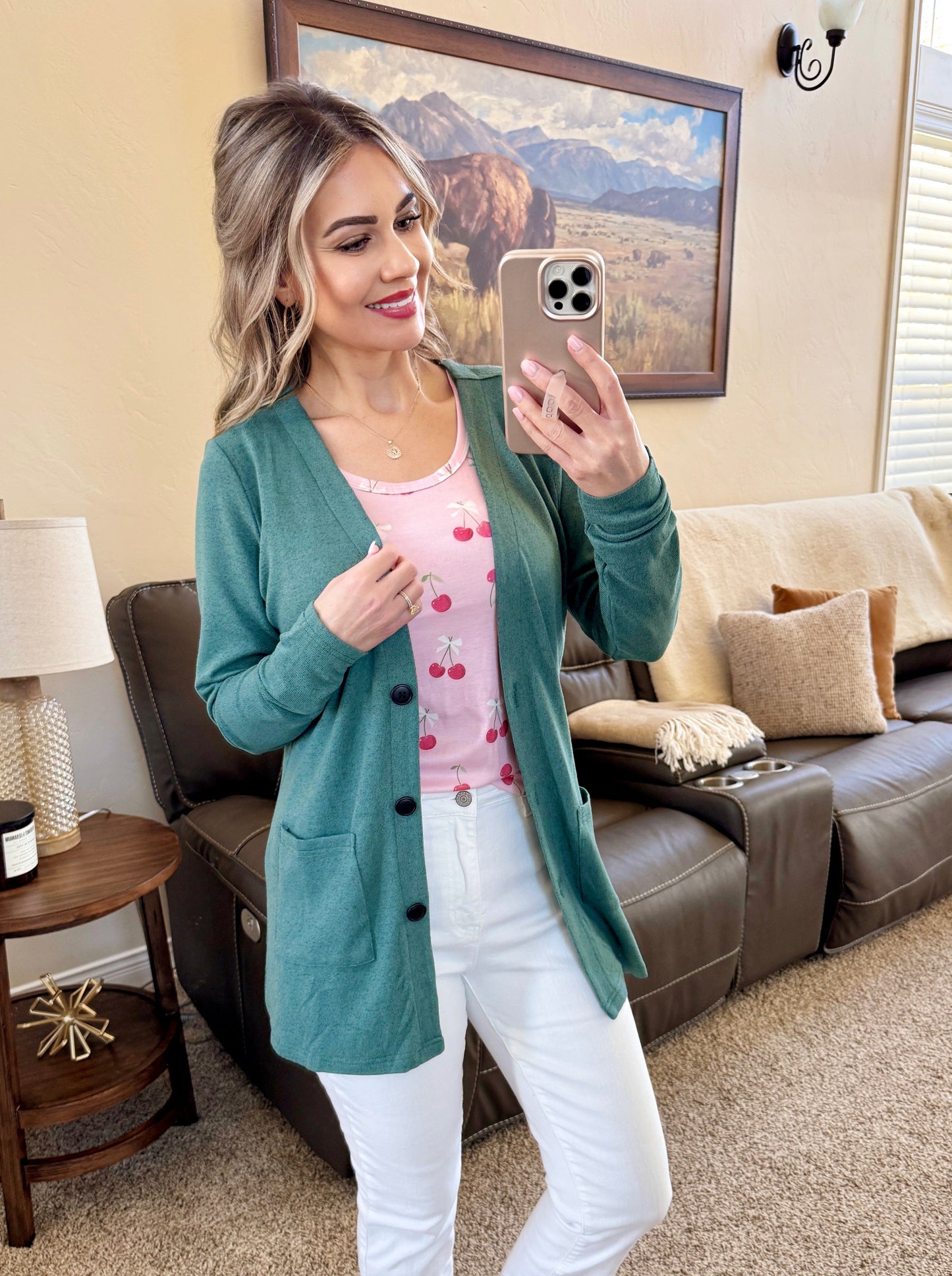 Michelle Mae Cori Cardigan - Sage