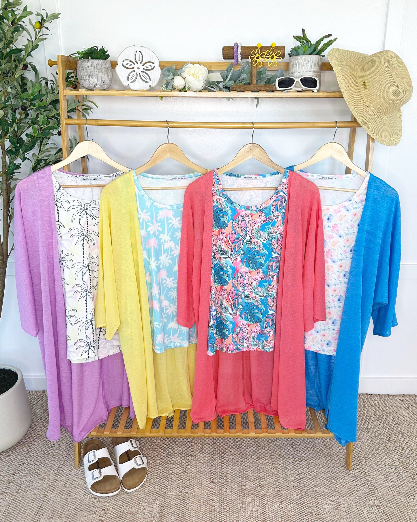 Michelle Mae Ellie Cover-Up Kimono - Sunkissed Coral