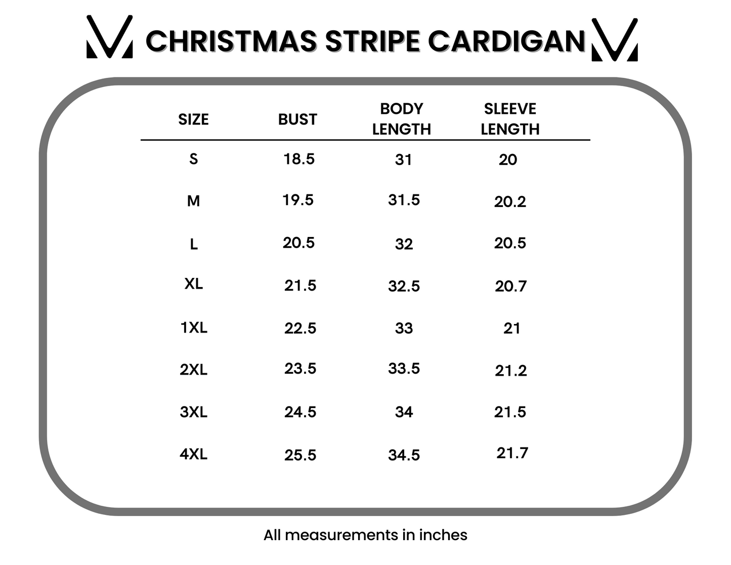Michelle Mae Stripe Cardigan - Christmas Stripe