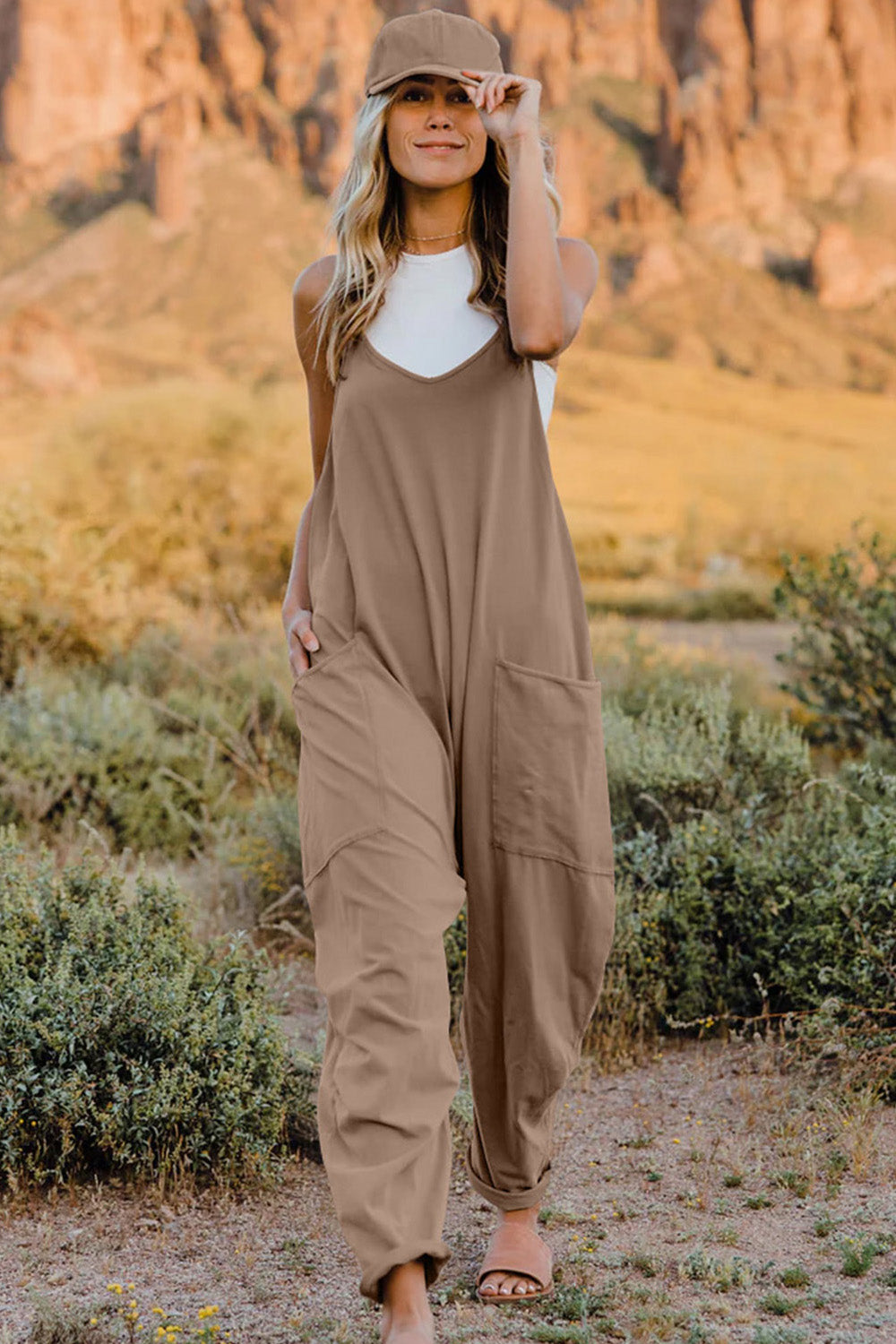 Double Take Jumpsuit with Pockets