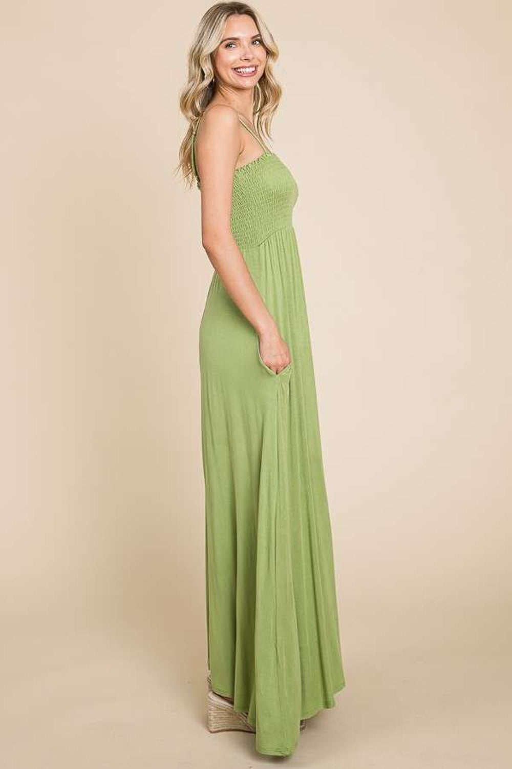 Green Is Lucky Maxi Dress with Pockets