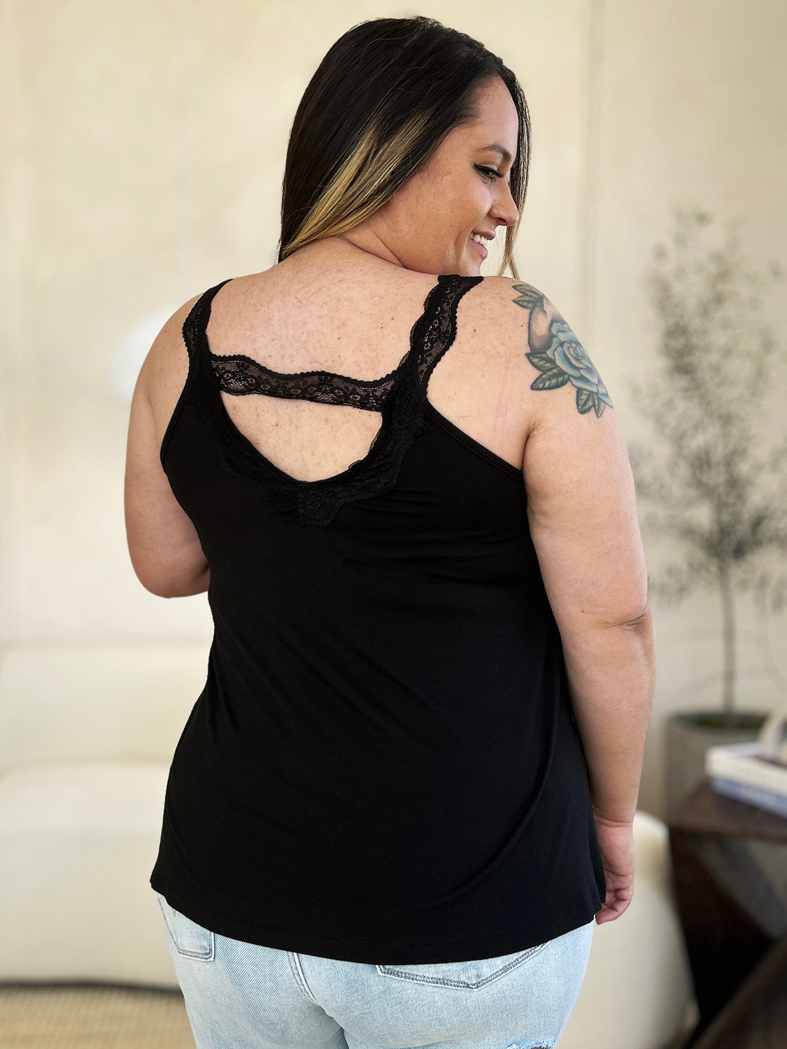 Under The Bridge Lace Detail V-Neck Cutout Cami