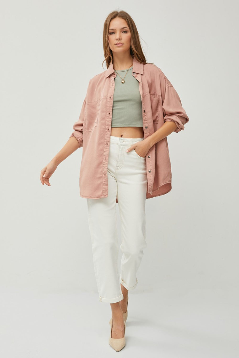 Delicate Is My Middle Name Long Sleeve Denim Shirt