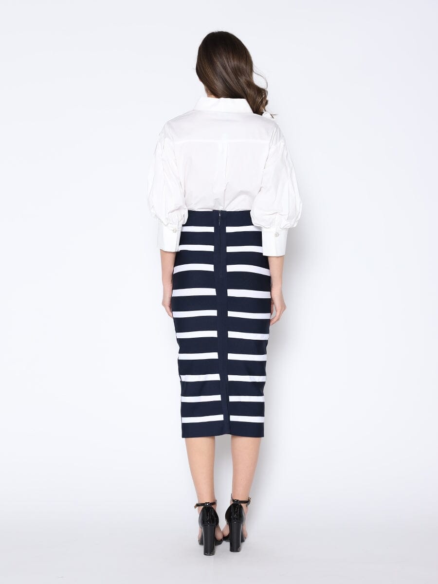 Sunset Stroll Striped Midi Skirt
