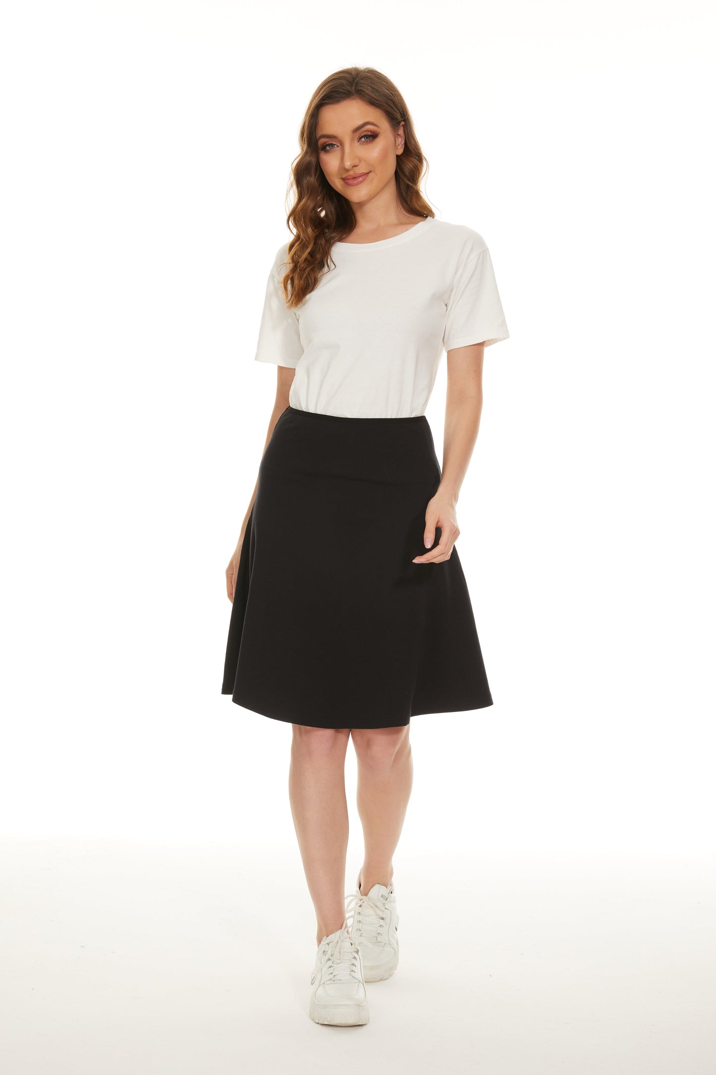Mia Mod Cotton Fit N Flare-BLACK