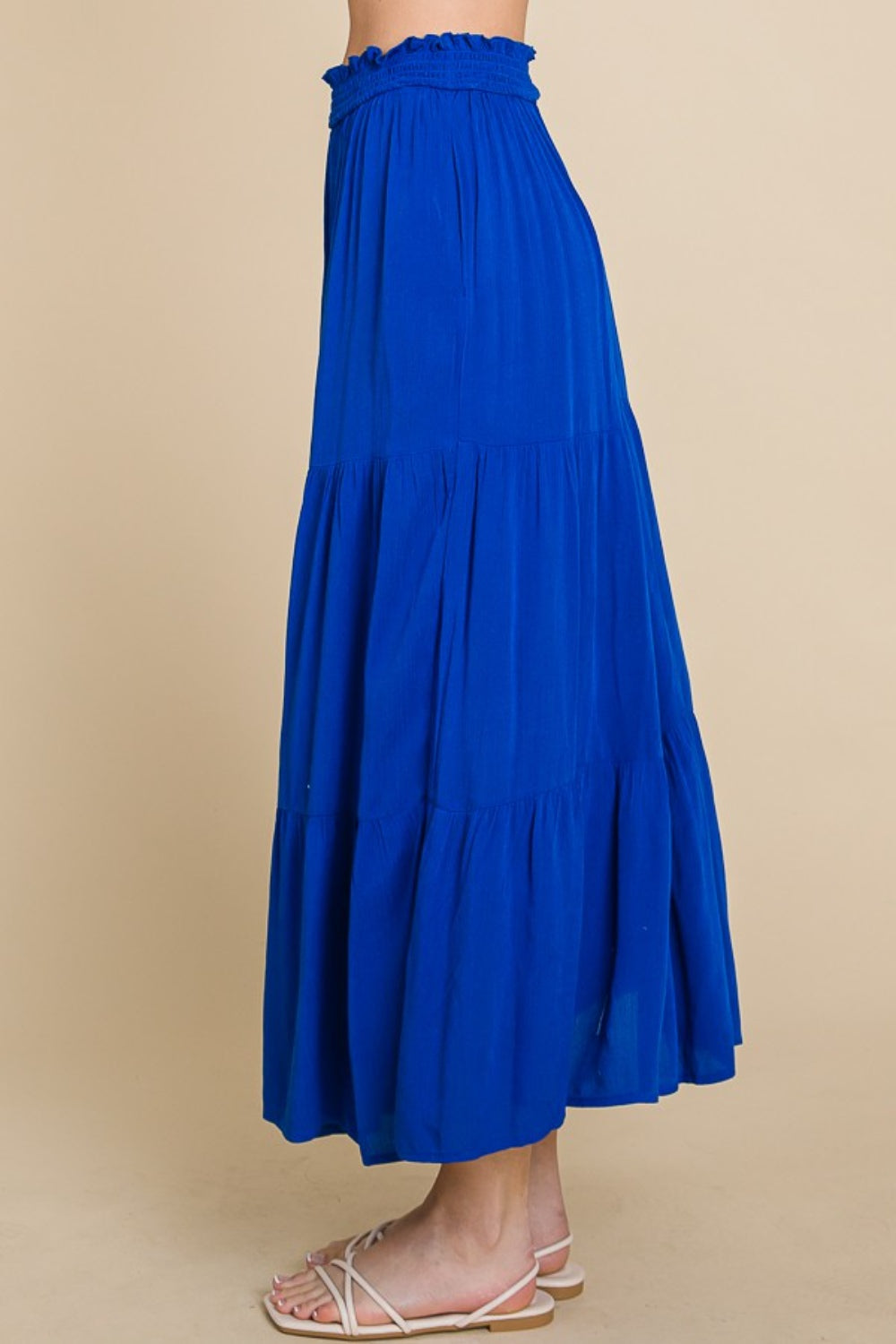 All The Frill Ruched Midi Skirt