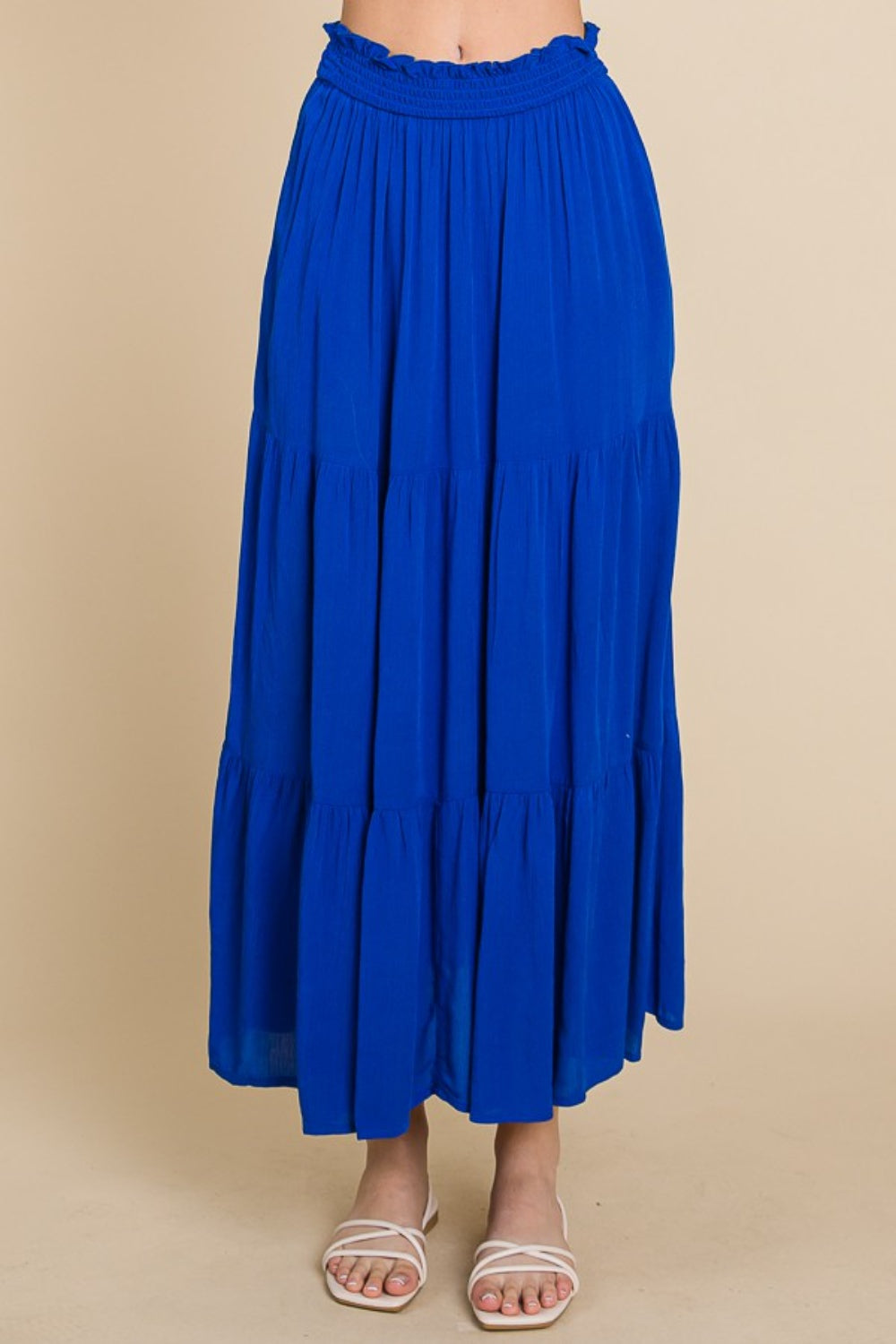 All The Frill Ruched Midi Skirt
