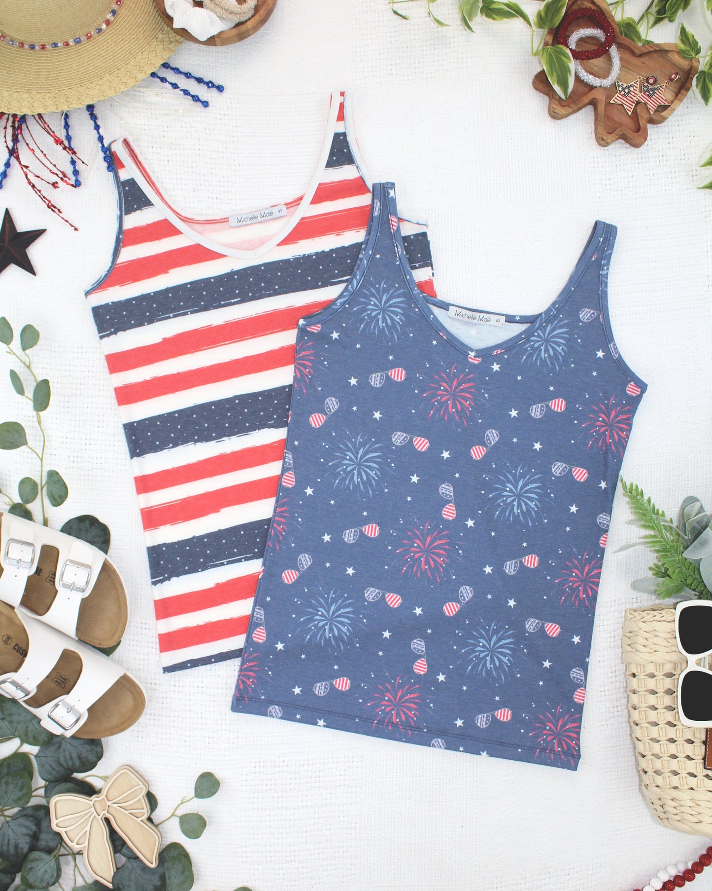 Michelle Mae Kennedy Tank - Aviators and Fireworks