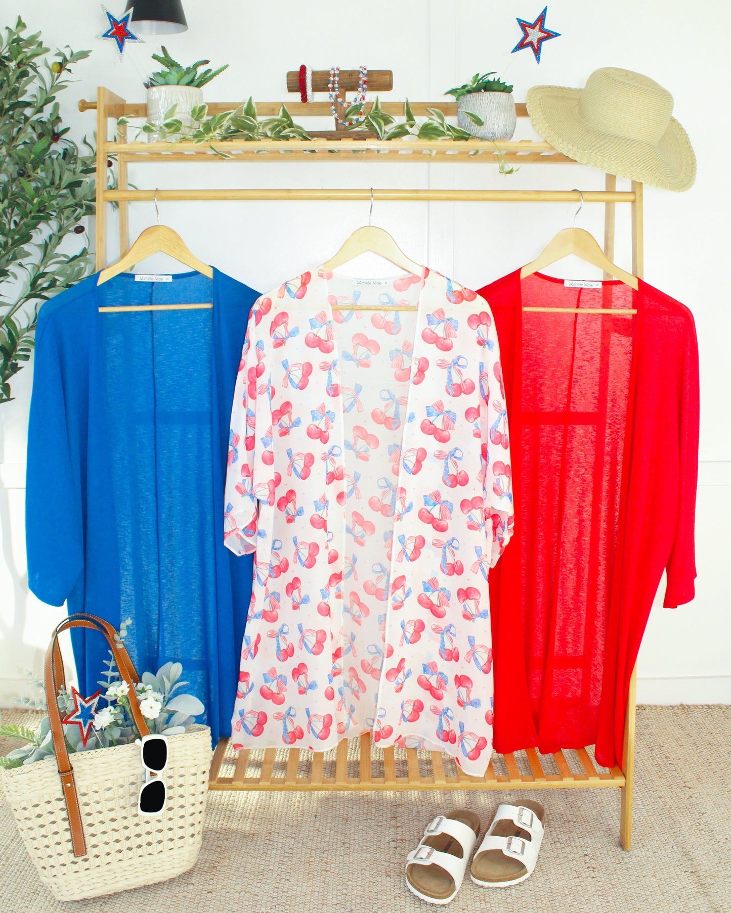 Michelle Mae Patriotic Cherries Kimono