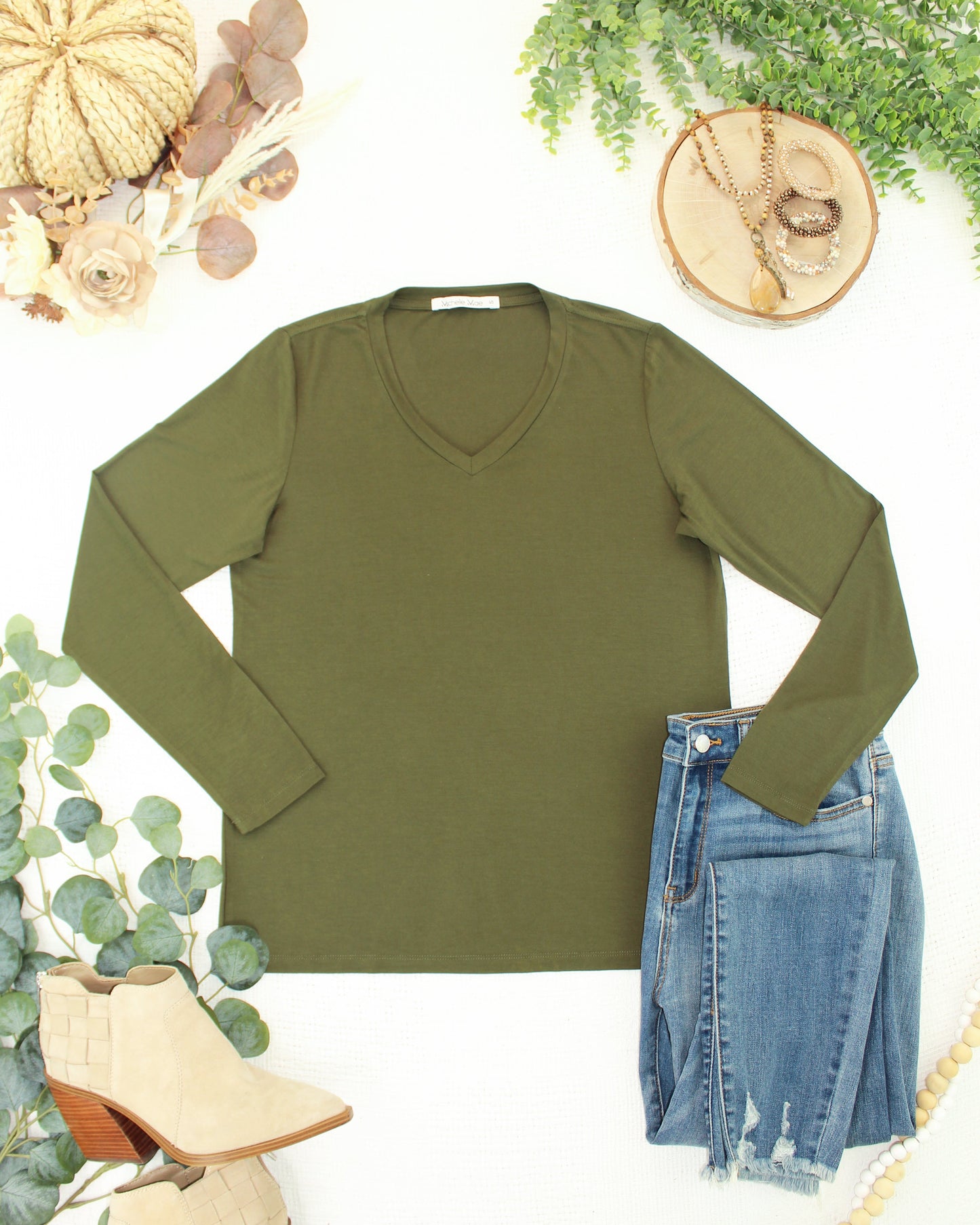 Michelle Mae Larissa Long Sleeve - Dark Olive