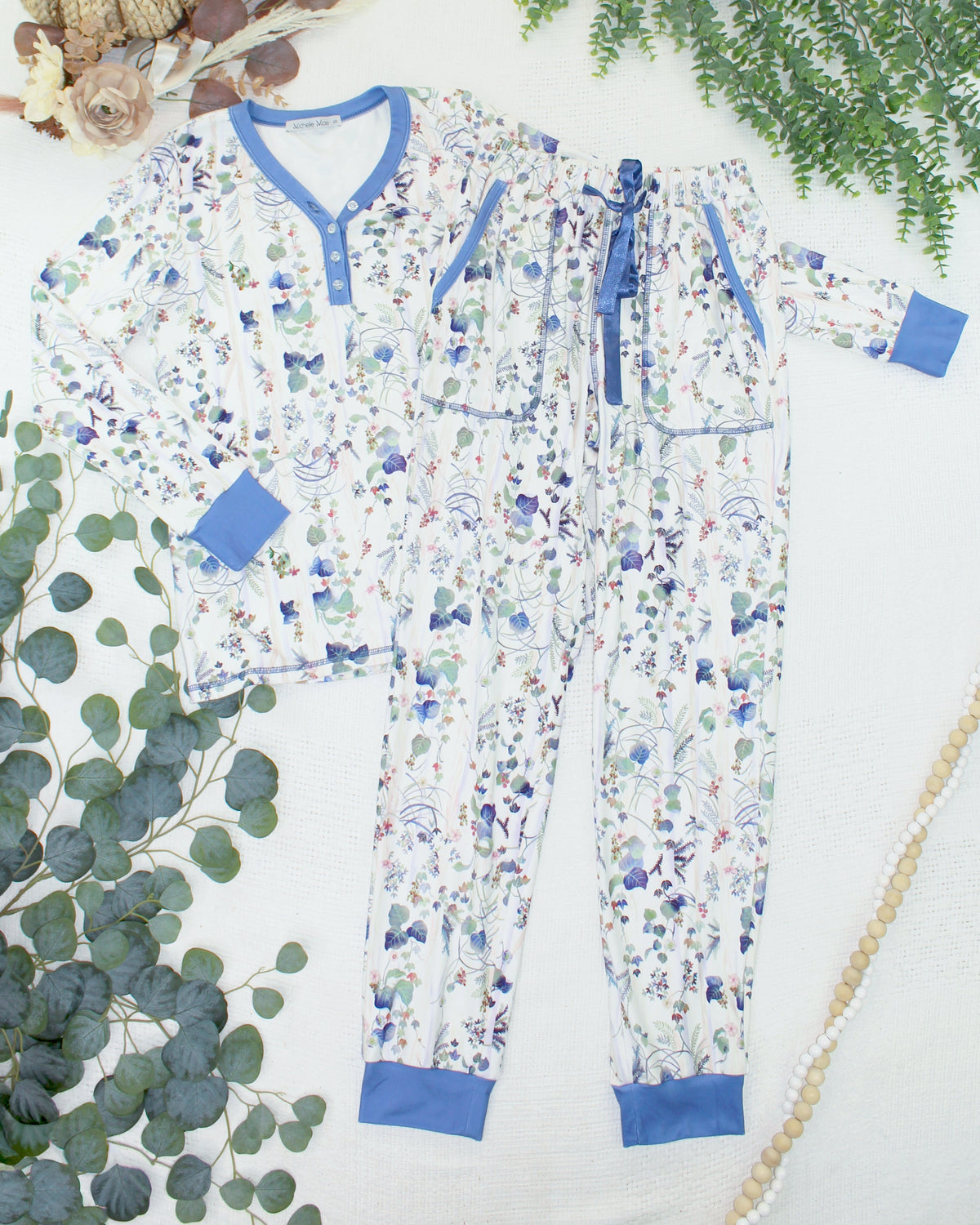 Michelle Mae Cozy Pajama Set - Olive Meadow