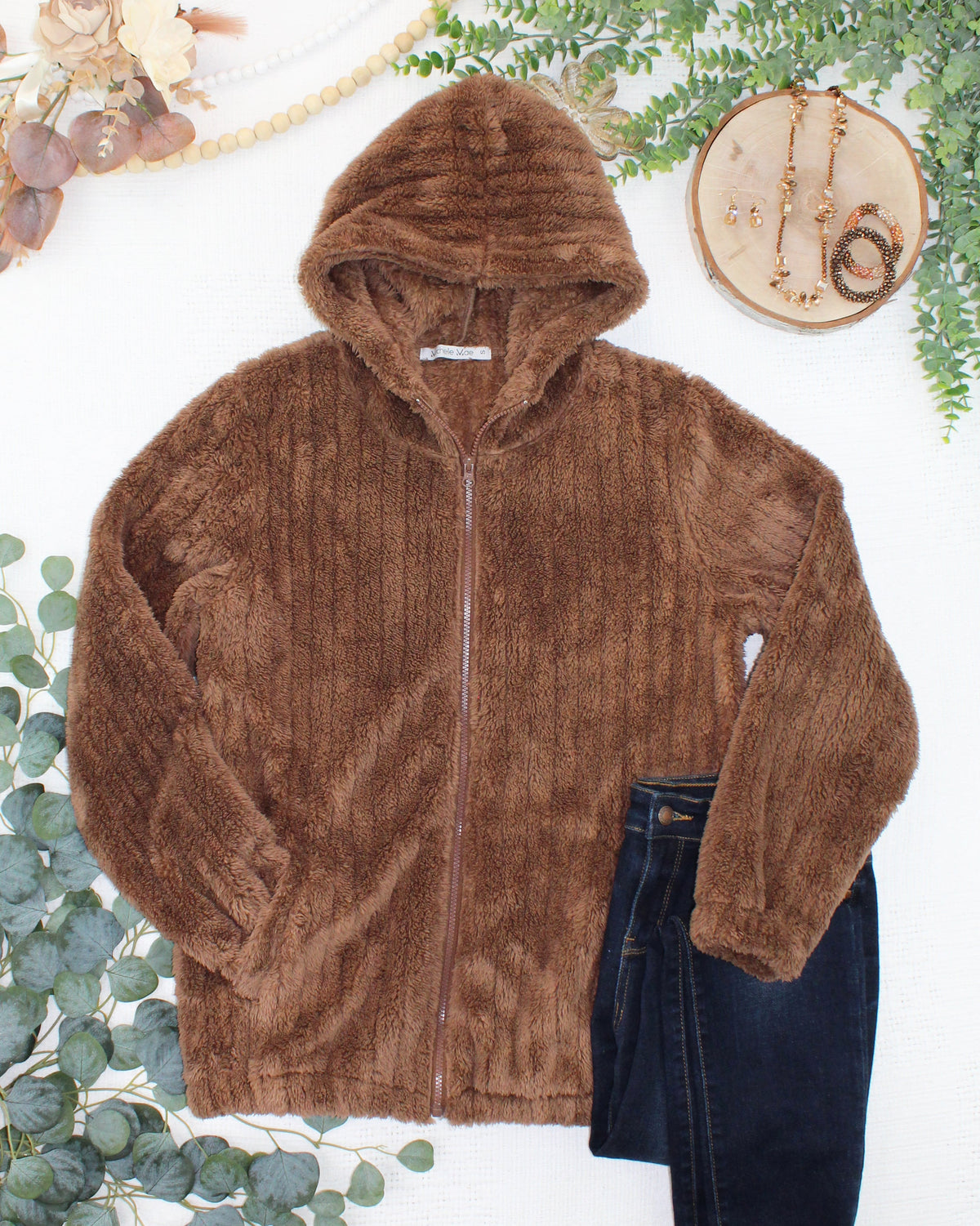 Michelle Mae Cozy Sherpa Fullzip - Mocha